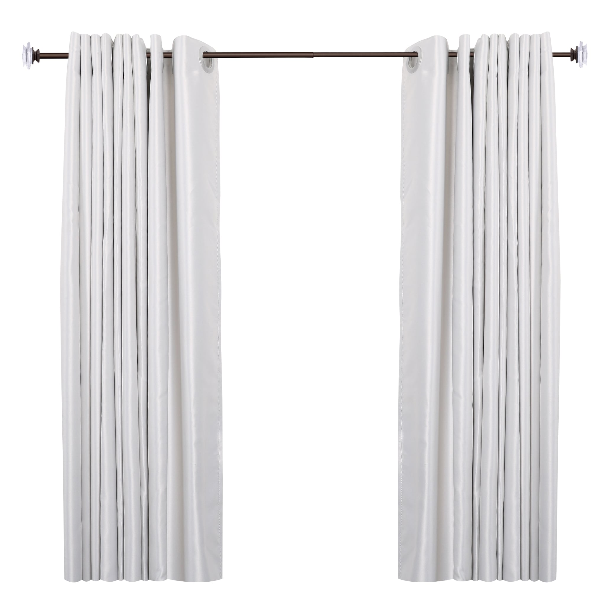 Adjustable Oil Rubbed Bronze Curtain Rod with Crystal Finials
