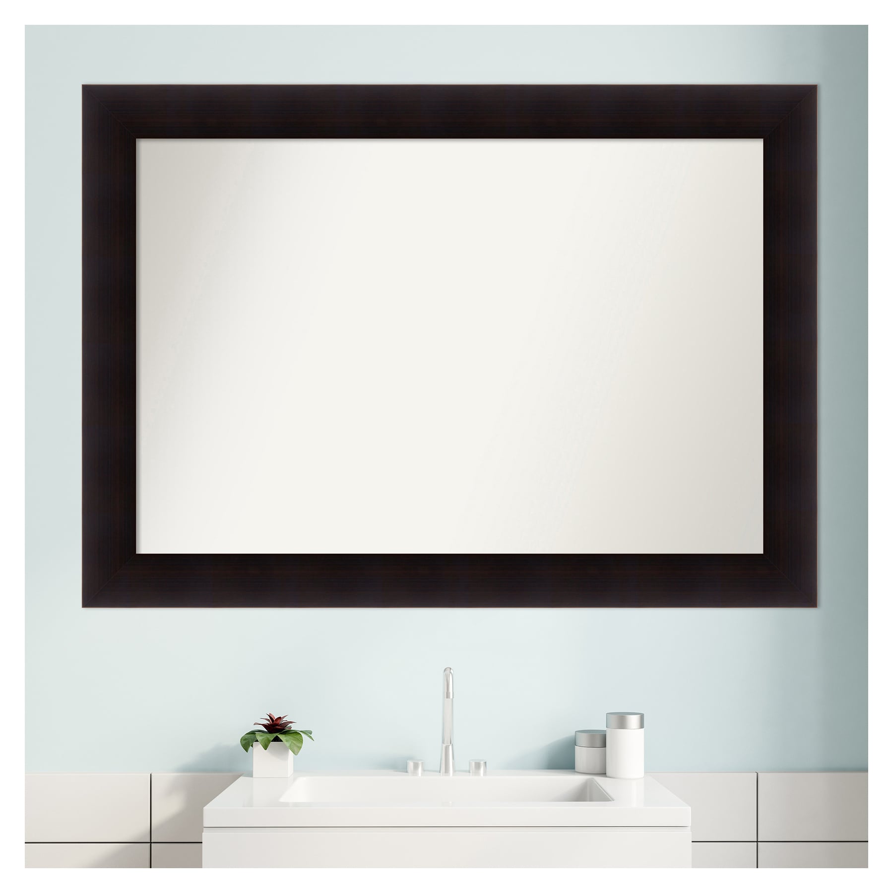 Espresso Wood Framed Full Length Bathroom Vanity Mirror