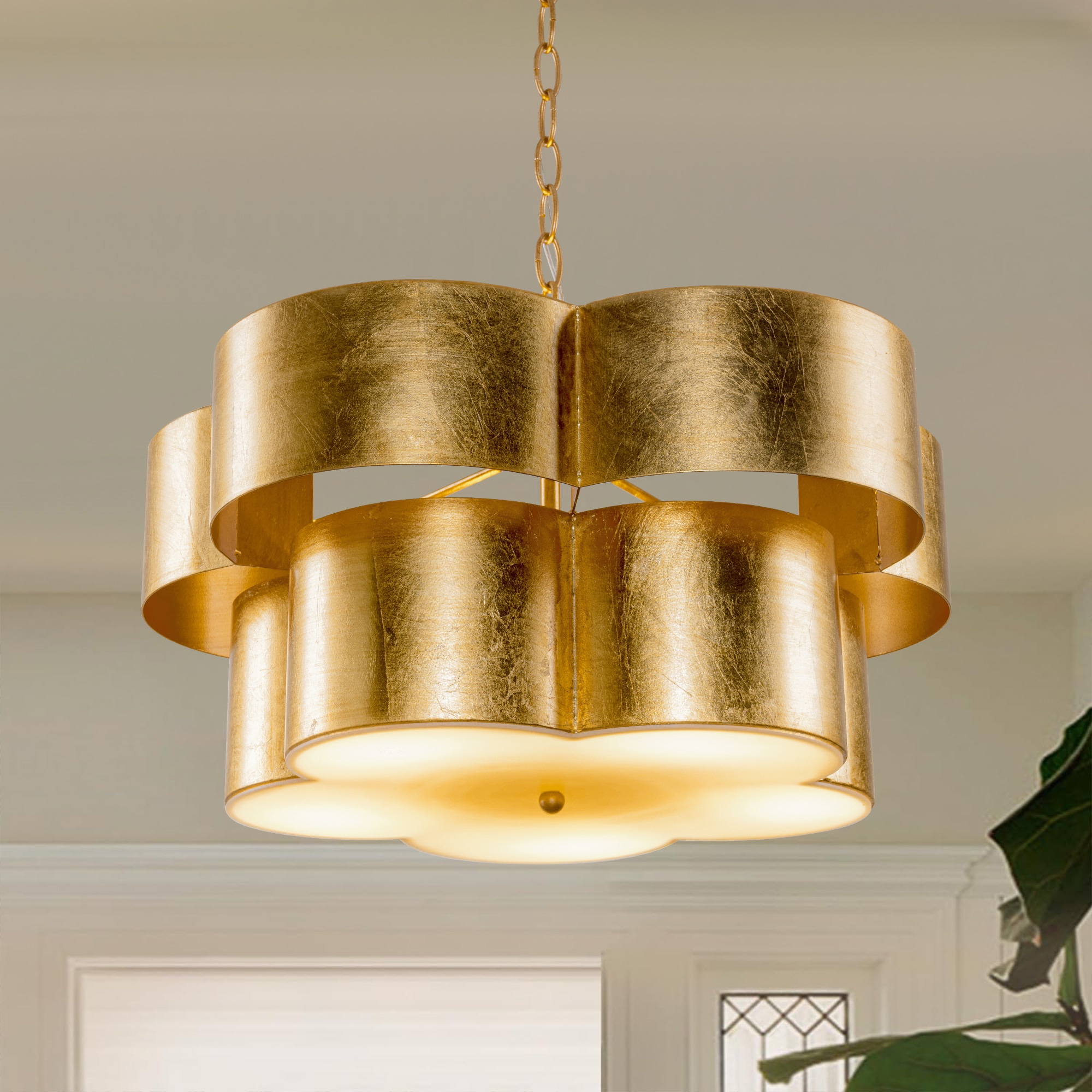 Parrot Uncle BBW9745-5 5 -Light Brushed Gold Modern/contemporary For Use in Bedrooms, Dining Rooms, Foyers, Kitchens, Living Rooms Chandelier