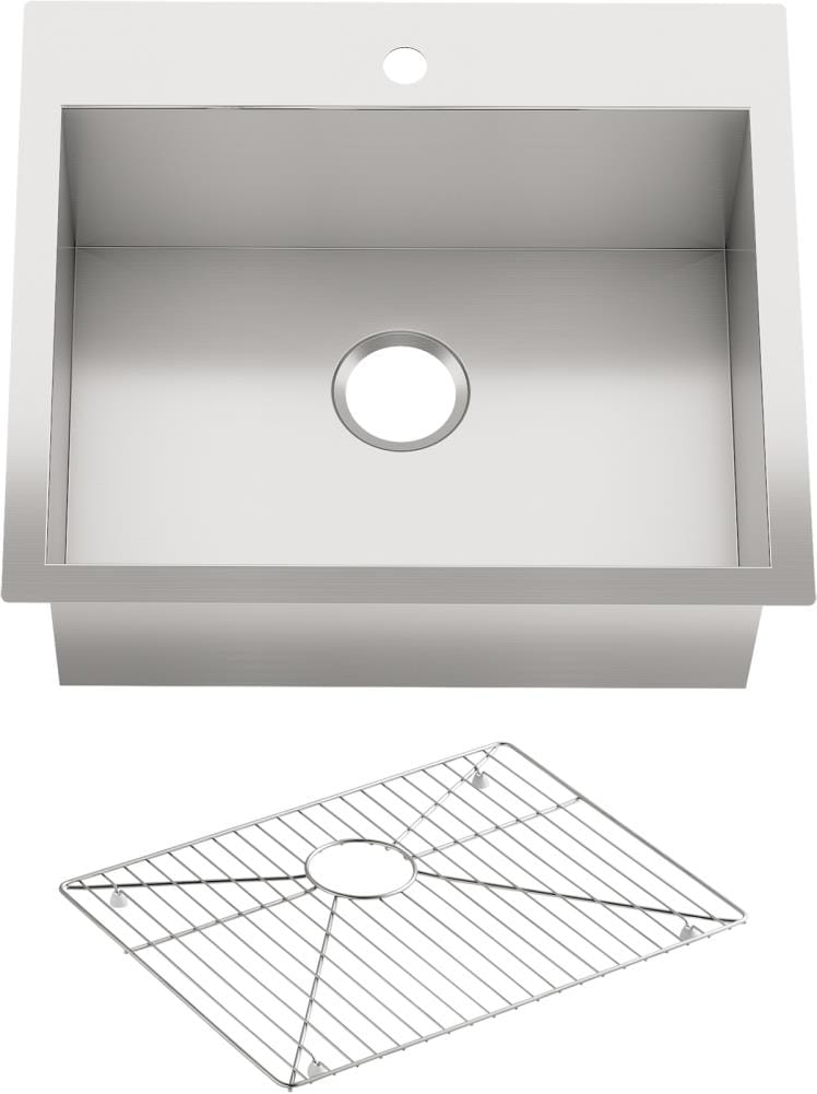 KOHLER 3822-1-NA Vault Undermount 25-Inches x 22-Inches Stainless steel Single bowl 1-Hole 18 -Gauge Kitchen Sink