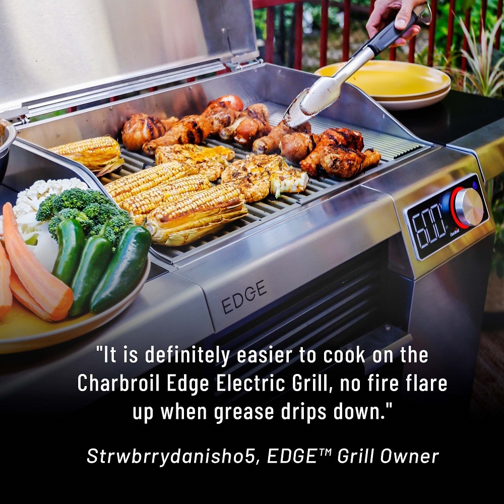 Char-Broil Edge 1750-Watt Silver Electric Grill in the Electric Grills  department at