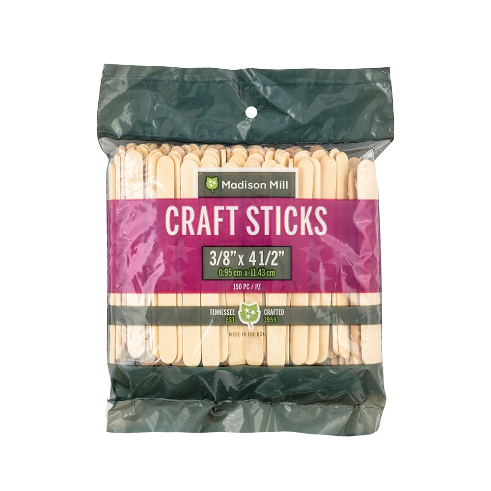 Adhesive Craft Wood Sticks, 6-Inch, 25-Count - Natural