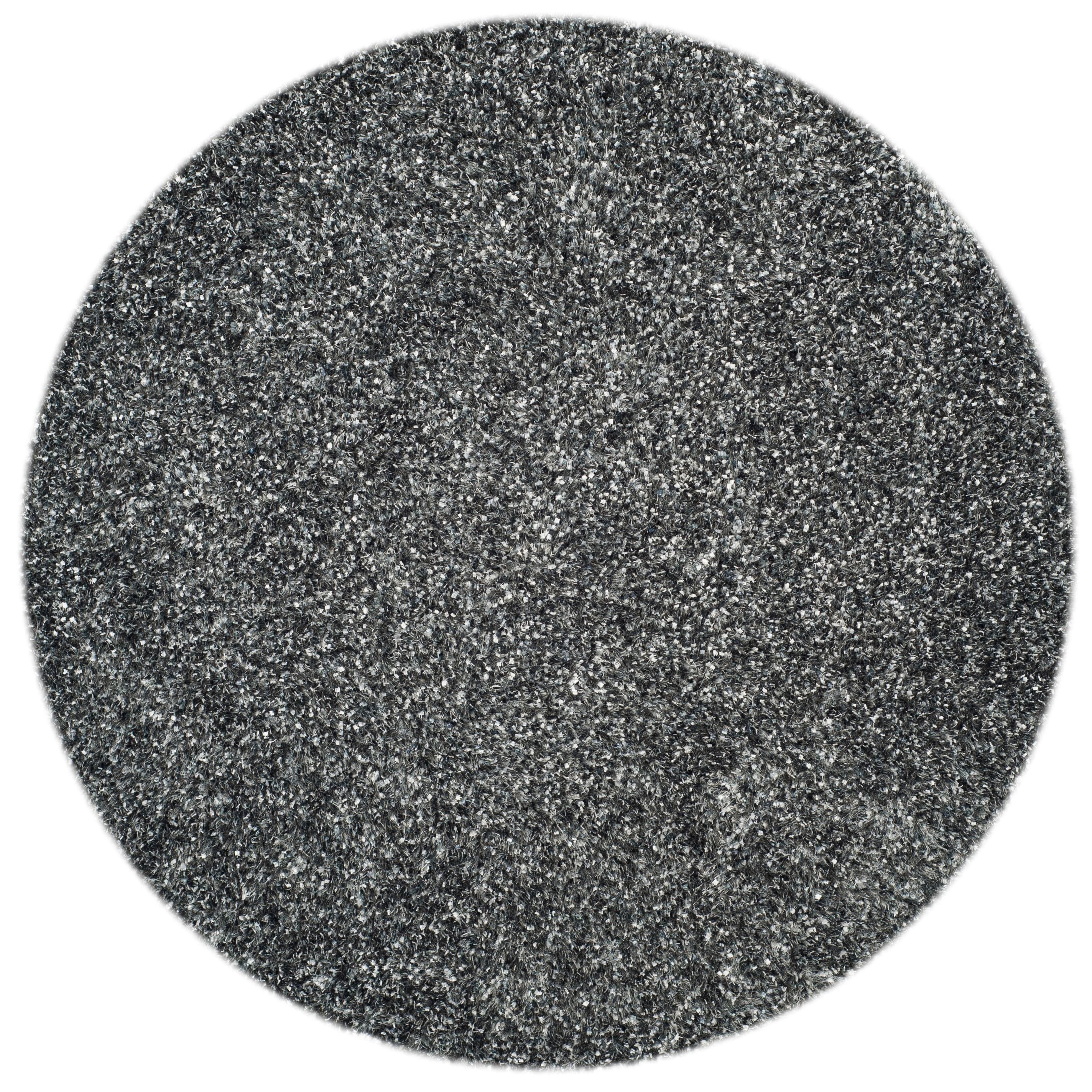 Safavieh MLS431C-7R Malibu Shag 7 x 7 (ft) Tufted Polyester Charcoal Round Indoor Solid Area rug
