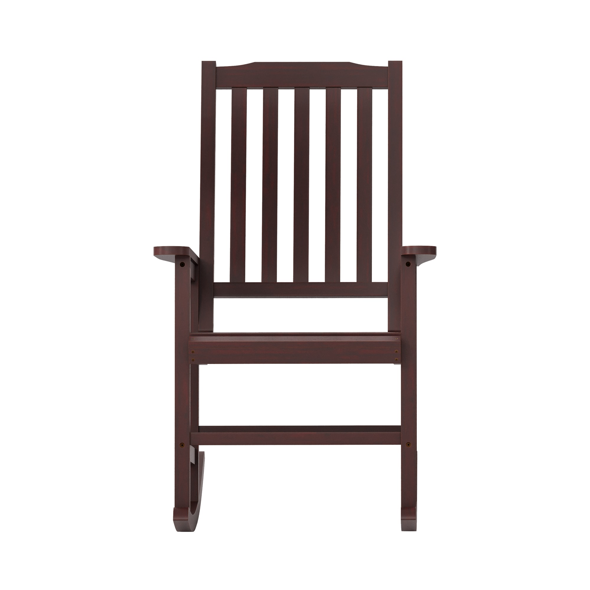 Yurevna A4JY-029-02LS High-back Patio Rocking Chair Set of 4 Espresso Polyethylene Frame Rocking Chair with Slat Seat