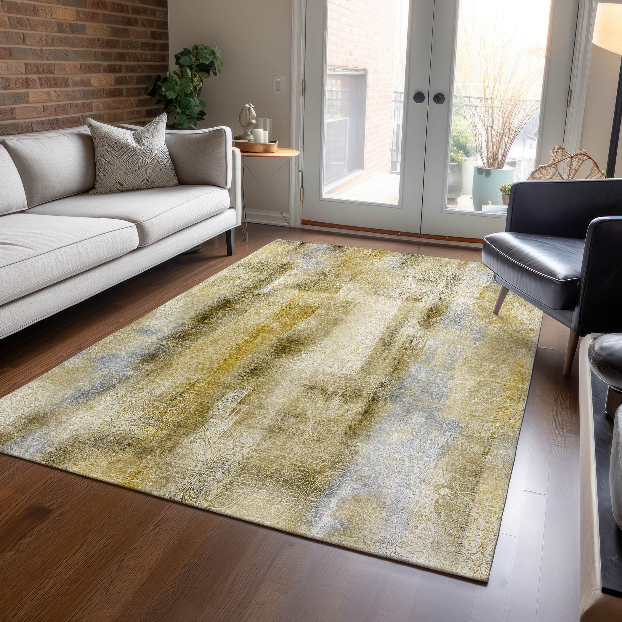 Addison Rugs ACN537TP5X8 Chantille 5 x 7 (ft) Polyester Taupe Rectangular Indoor/Outdoor Abstract Machine washable Area rug