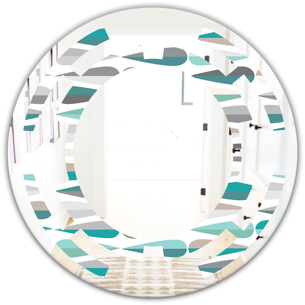 Designart Designart Mirrors 24-in L x 24-in W Round Blue Polished Wall ...