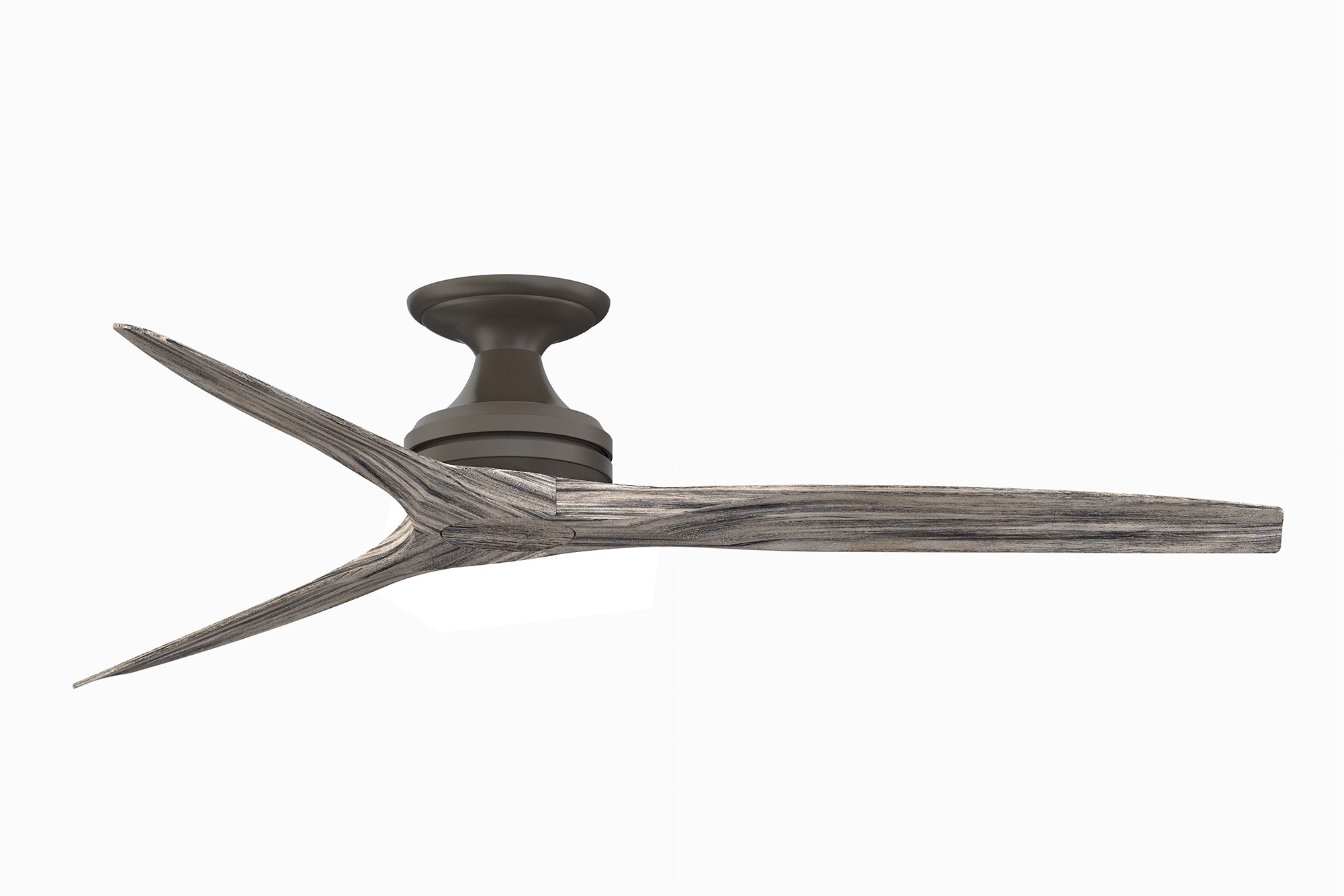 Fanimation FP6721BGR-60WE-F Spitfire 60-in Outdoor Flush Mount Matte Greige with Weathered Wood Blades Propeller Ceiling Fan Light Kit Compatible - Remote Included ( 3 -Blade )