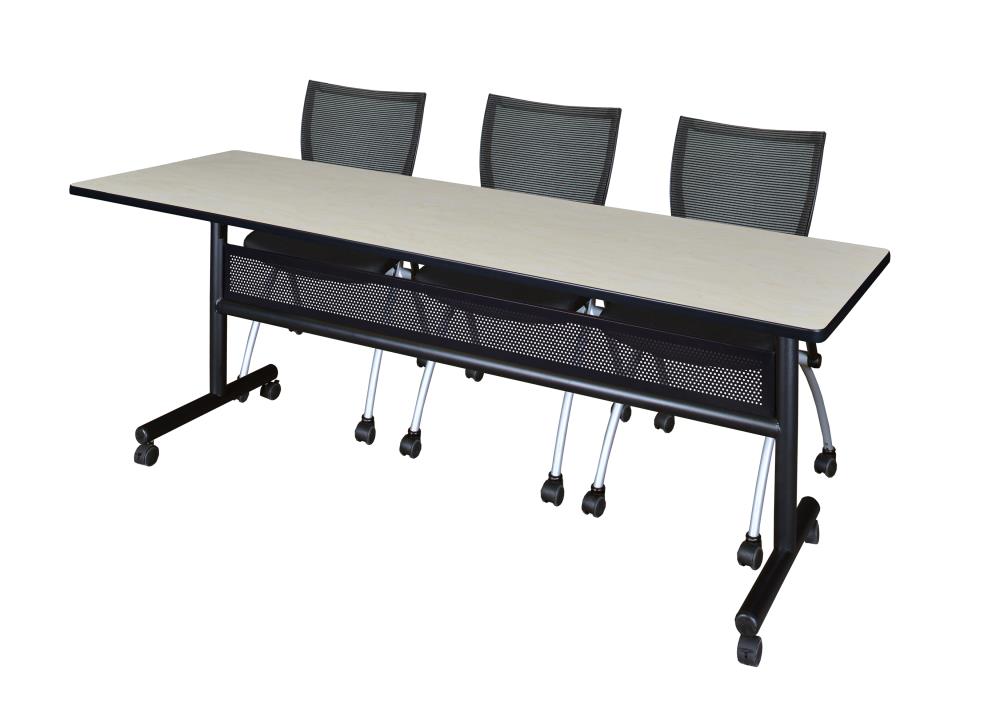 Regency MKFTM8424PL09BK Training Off-white 4-Person Training Table (84-in W x 29-in H)