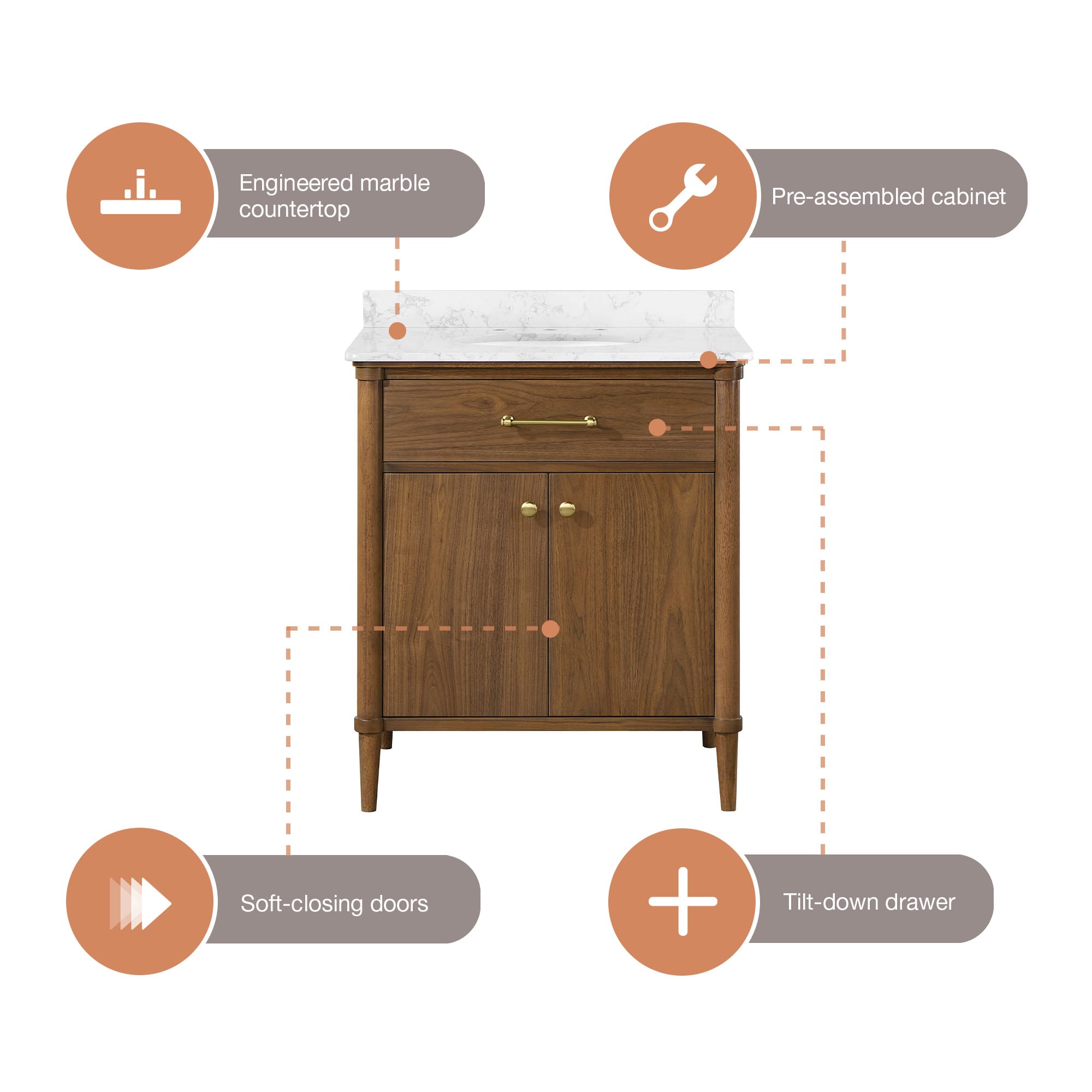 allen + roth RIAN 30WW Bath-Vanity-Combo - View #9