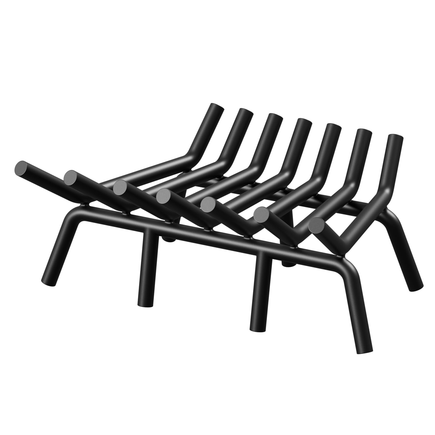Misopily Fireplace Grate 21 Inch Heavy Duty Solid Steel Log Holder with 7 Support Legs for Indoor Fireplace and Outdoor Firepit Raised Firewood #L05MS10021