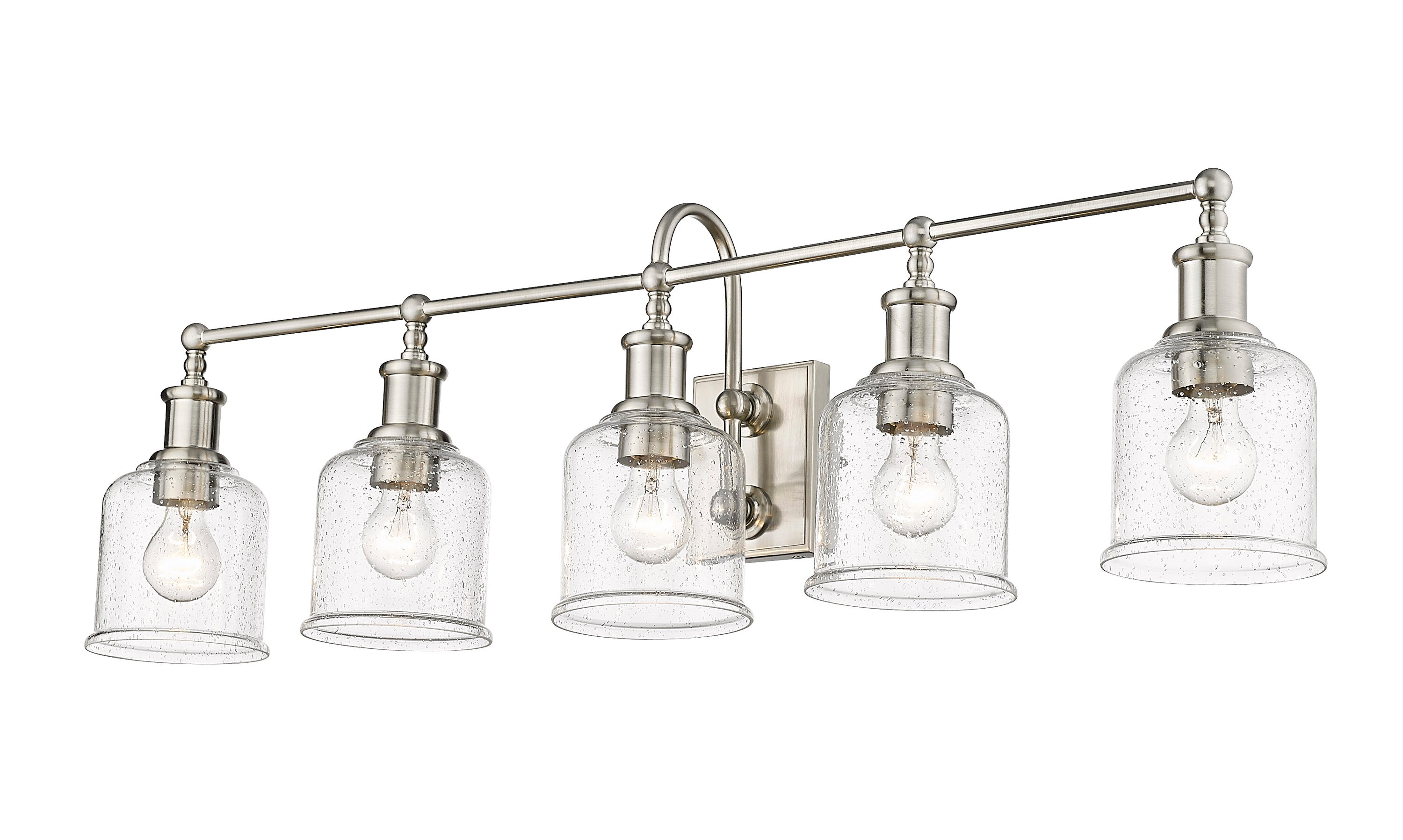 brushed nickel industrial vanity light