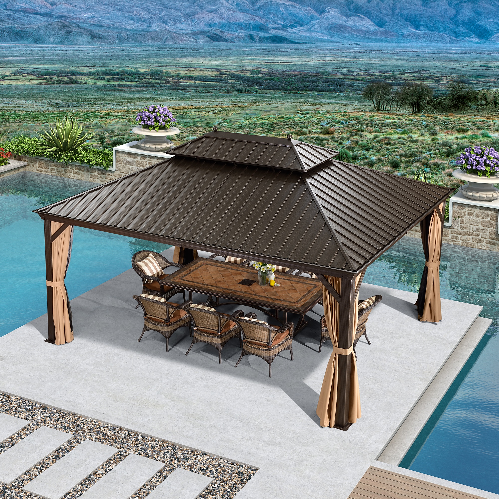PURPLE LEAF LSMHS1216 Wood-Resin-Gazebos - View #4