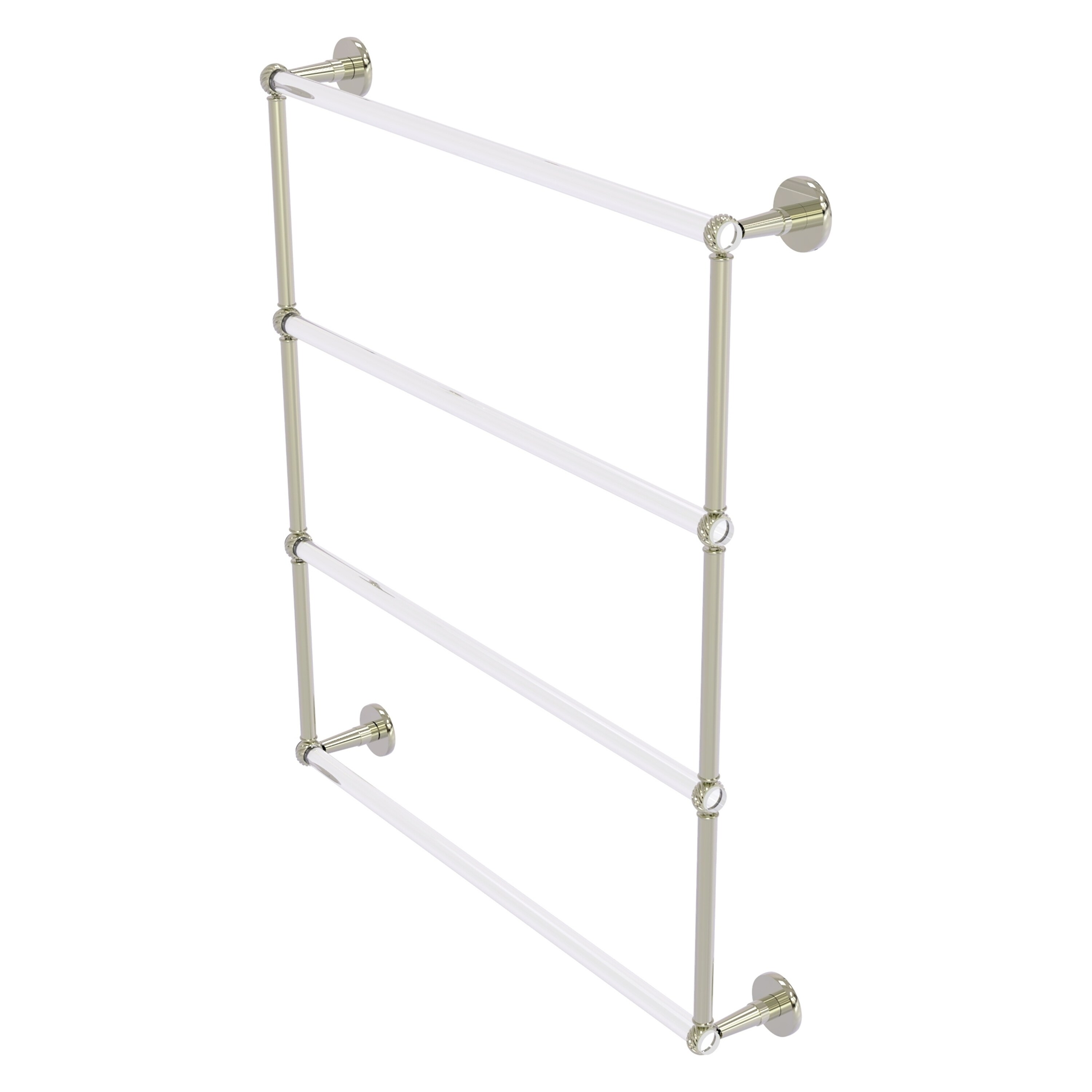 Allied Brass CV-28T-30-PNI Clearview 30-in double Polished Nickel Wall mount 4-tier Towel Bar