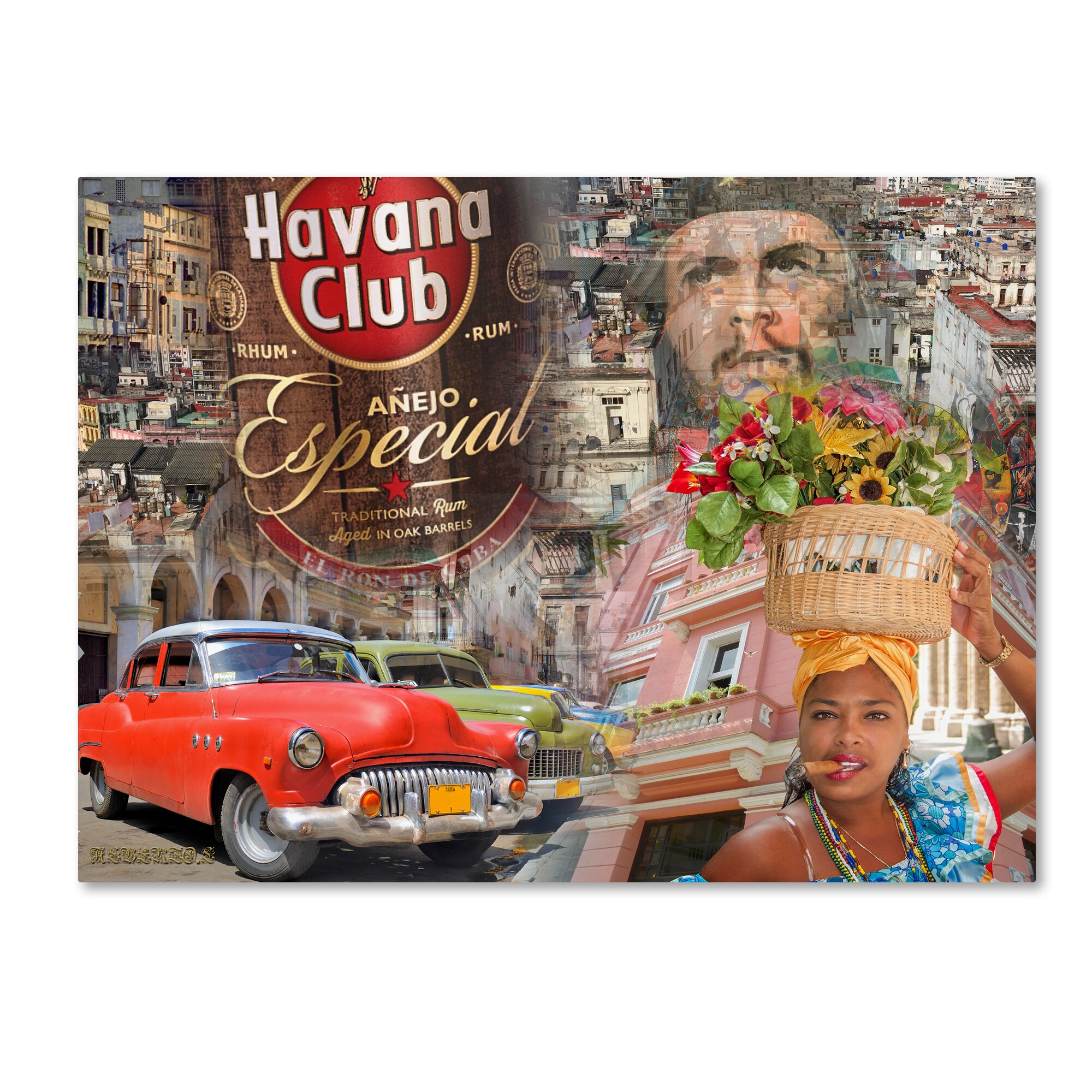 Trademark Fine Art MA0850-C1824GG Alberto Lopez "Havana Club I" 18X24 Canvas Art Alberto Lopez Framed 18-in H x 24-in W Travel Print on Canvas