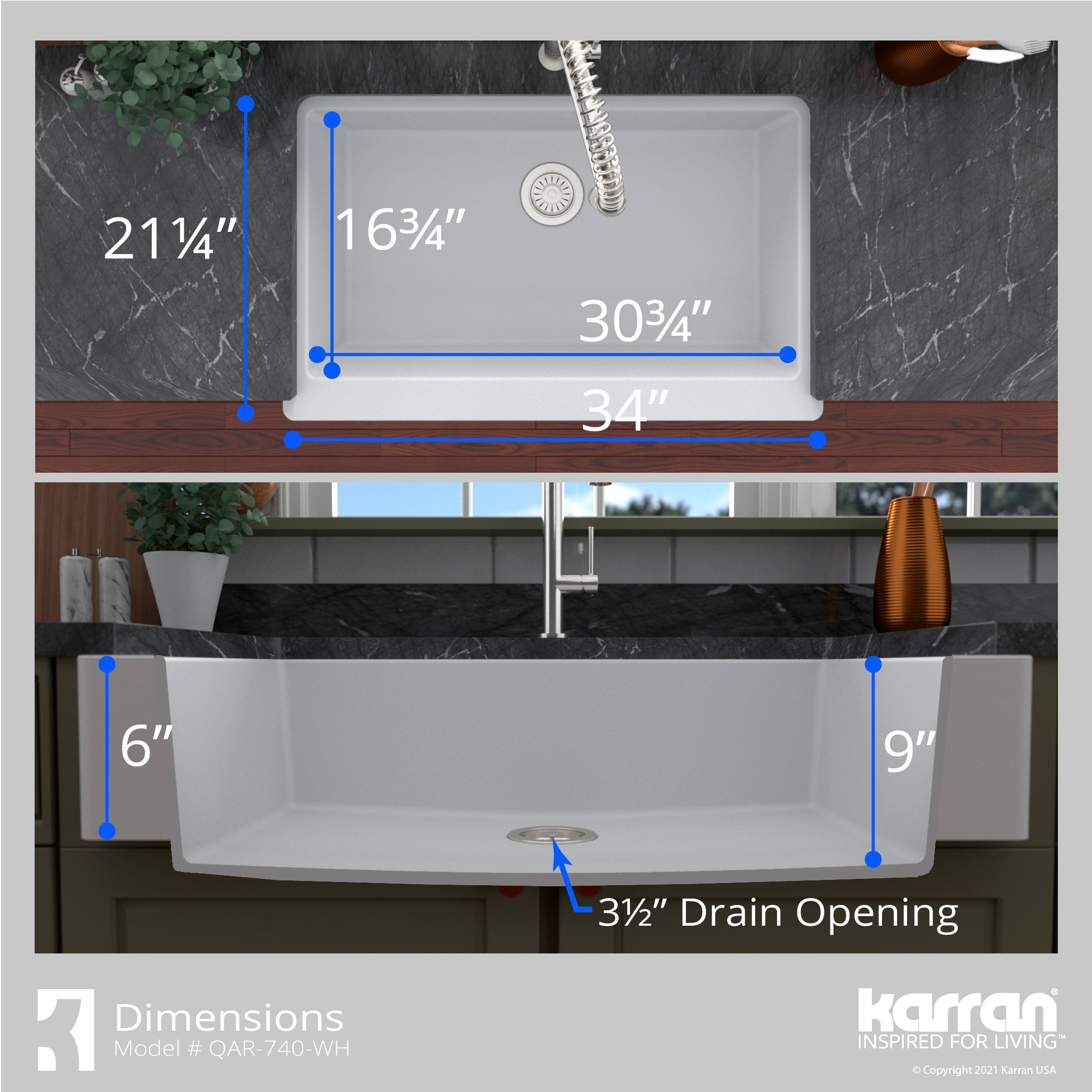 Karran QAR-740-WH Kitchen-Sinks - View #7