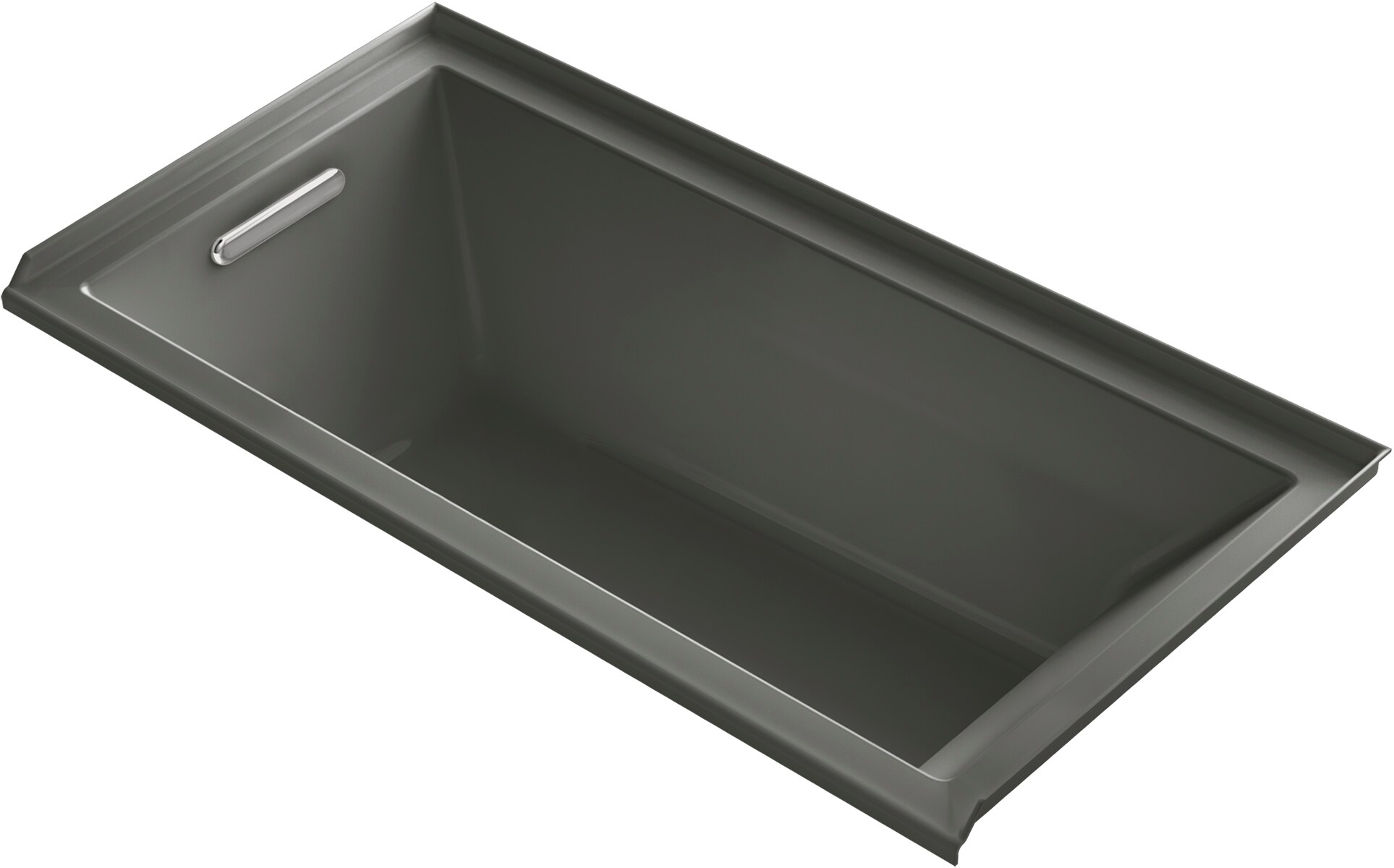 KOHLER K-1167-VBLW-58 Underscore Rectangle 30-in W x 60-in L Thunder Grey Acrylic Rectangular Left Drain Alcove Soaking Bathtub