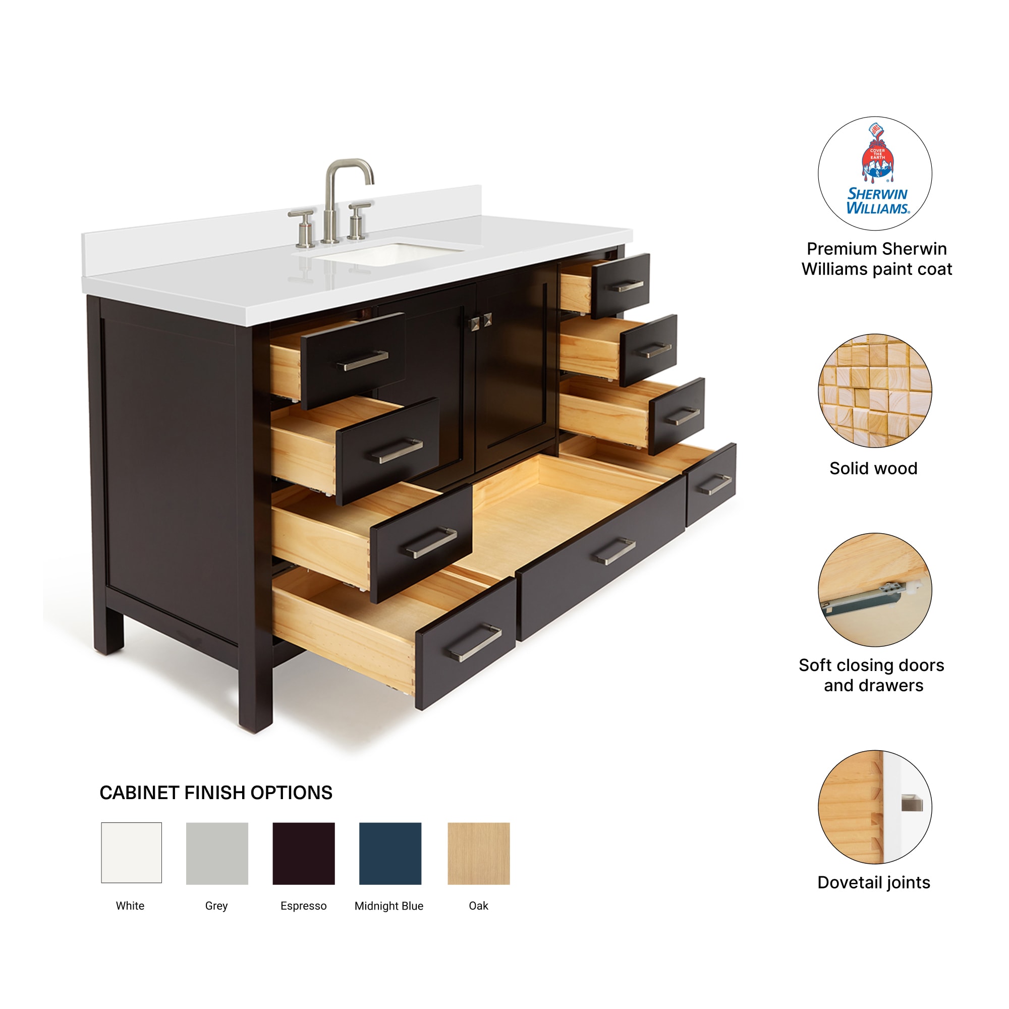 ARIEL A061SWQRVOESP Bath-Vanity-Combo - View #4