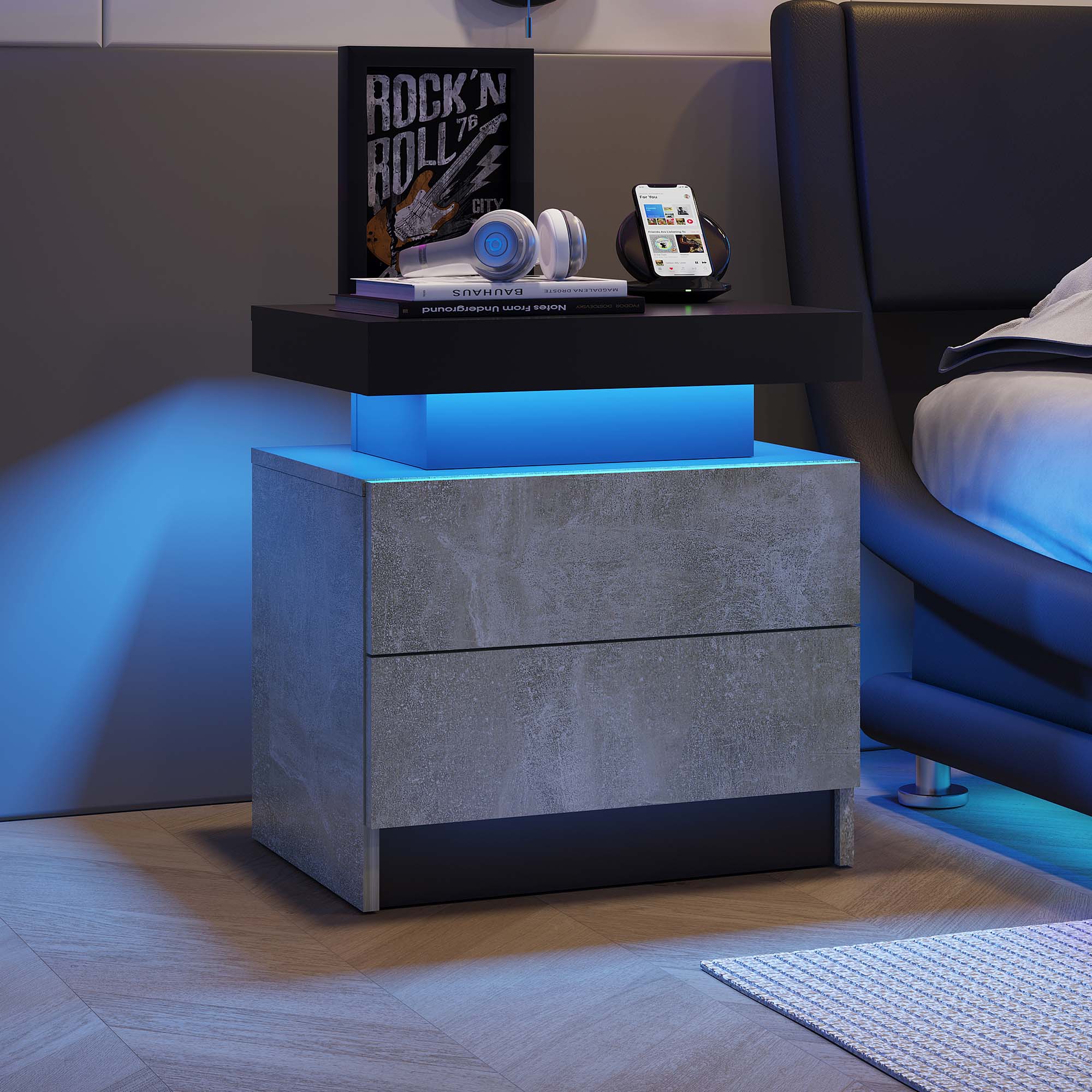 Sunrinx MG9-ND-6 Gray+Black Nightstand
