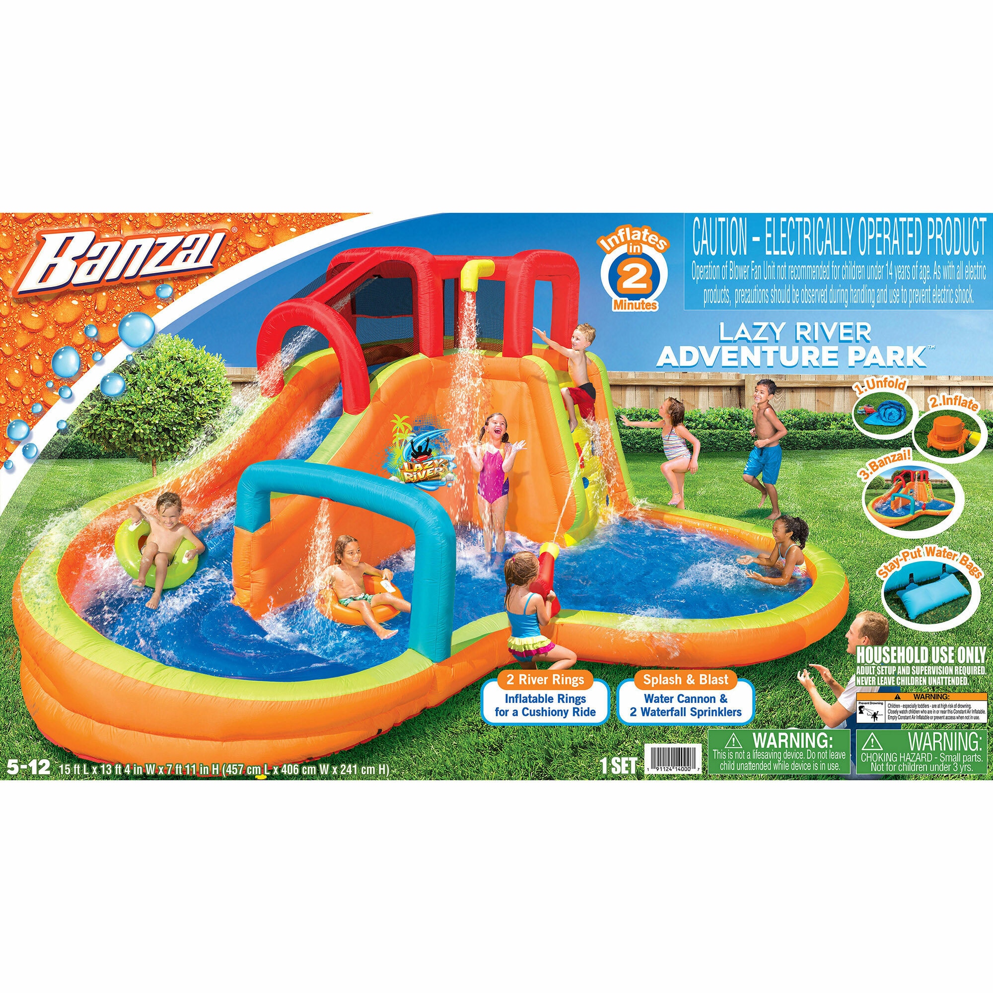 Banzai inflatable outdoor lazy river store adventure water park slide & pool