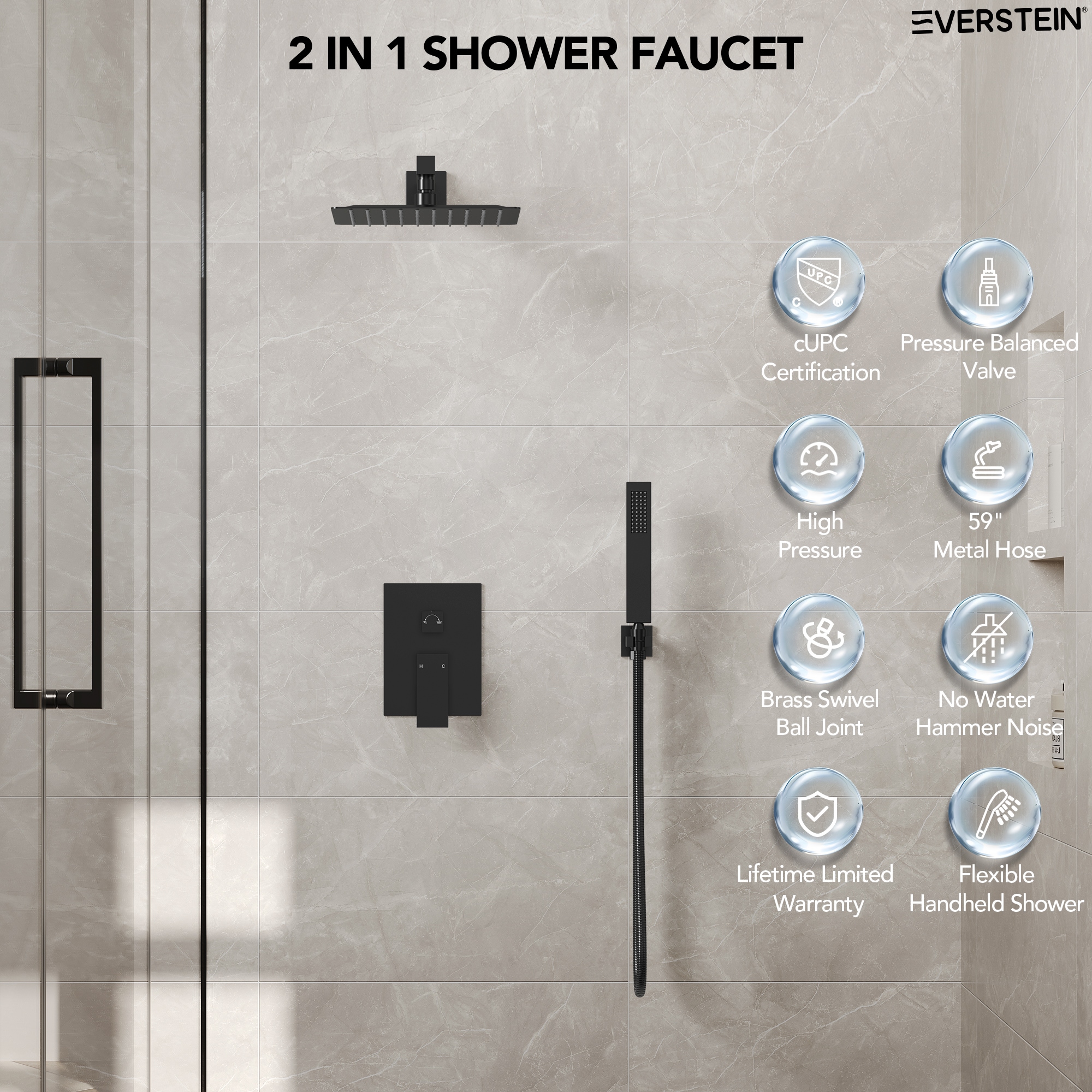 EVERSTEIN Q-894-OTOP Showerhead-Bar-Panels - View #7