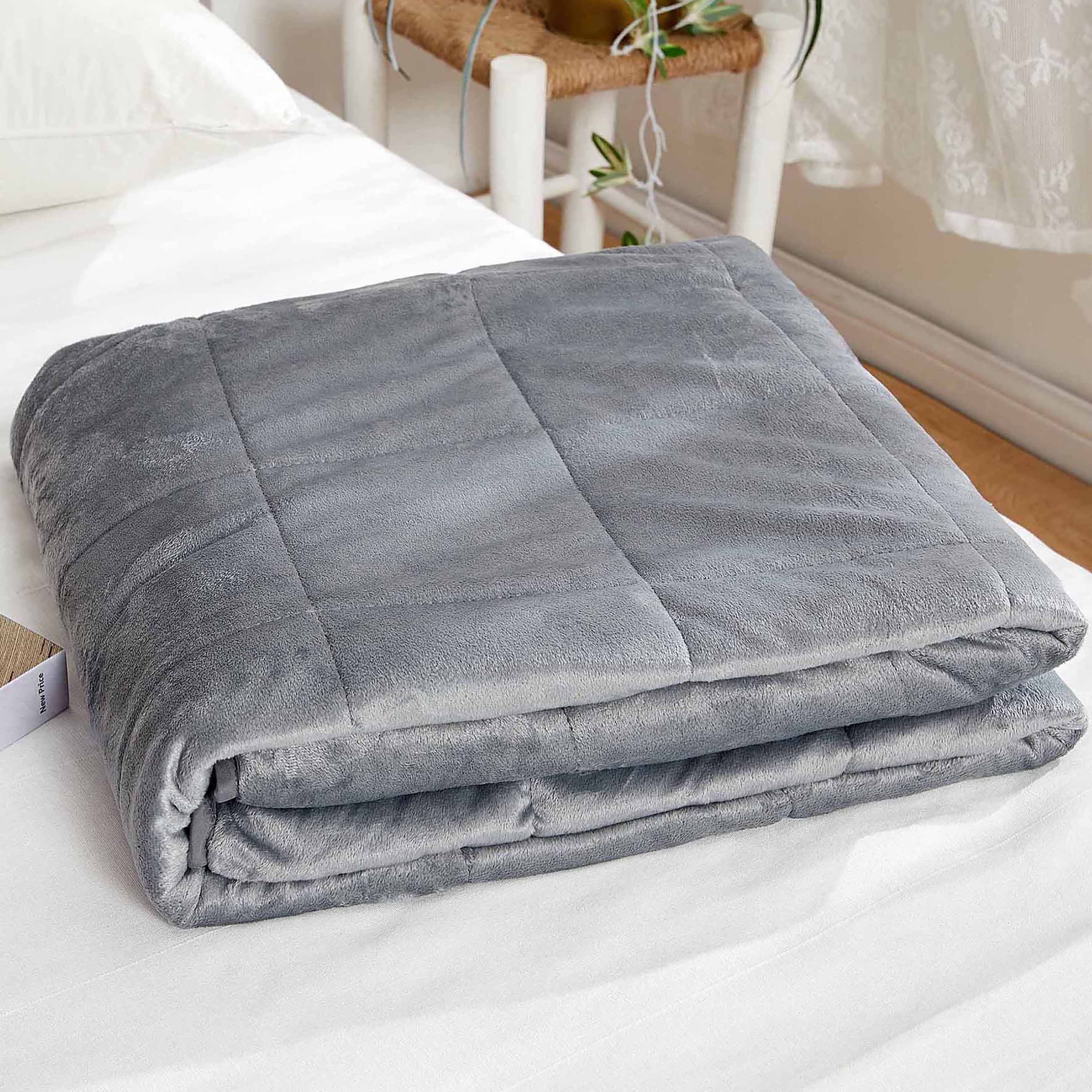 PUR & CALM Light Grey 48-in x 72-in Weighted Blanket in the Blankets ...