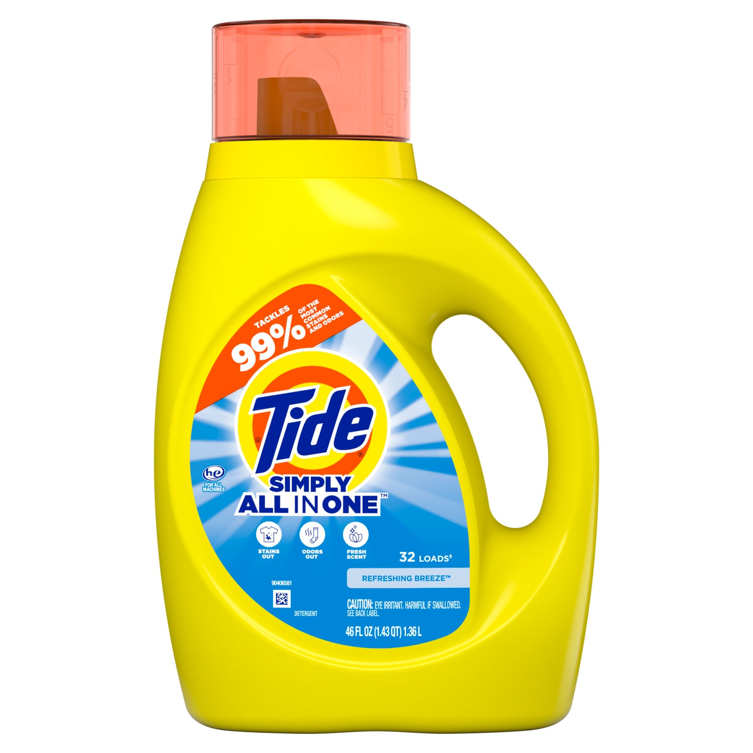 Tide 3077208569 Simply All in One Refreshing Breeze HE Laundry Detergent ( 46 -fl oz )