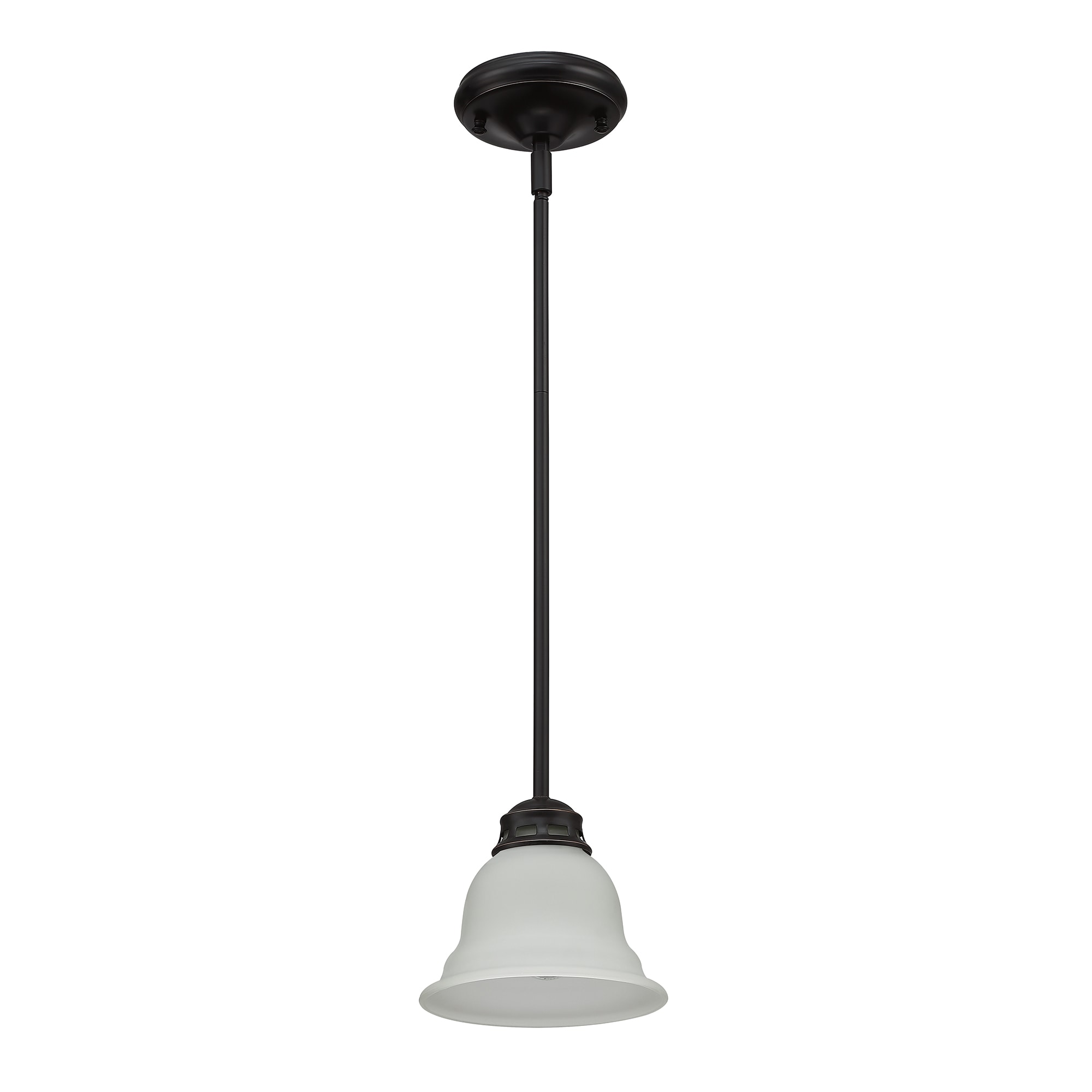 Forclover ALTCH-6431 Mini-Pendant in Bronze Black Modern/Contemporary Frosted Glass Cylinder Mini Pendant Light