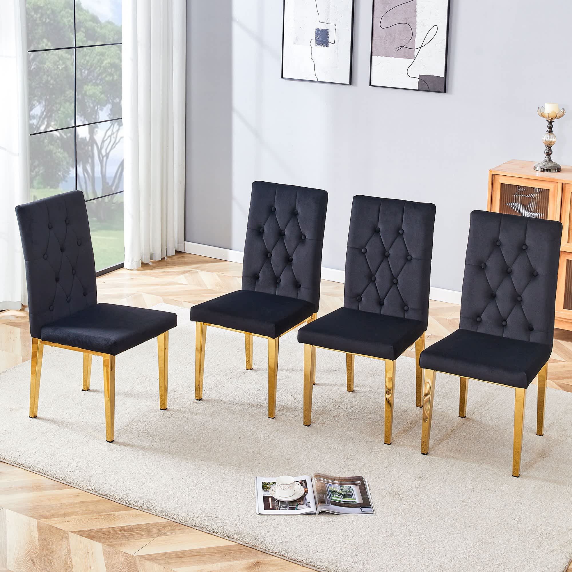 Vynxaria LEXY0077-DJCY-4BLA Dining-Chairs - View #3