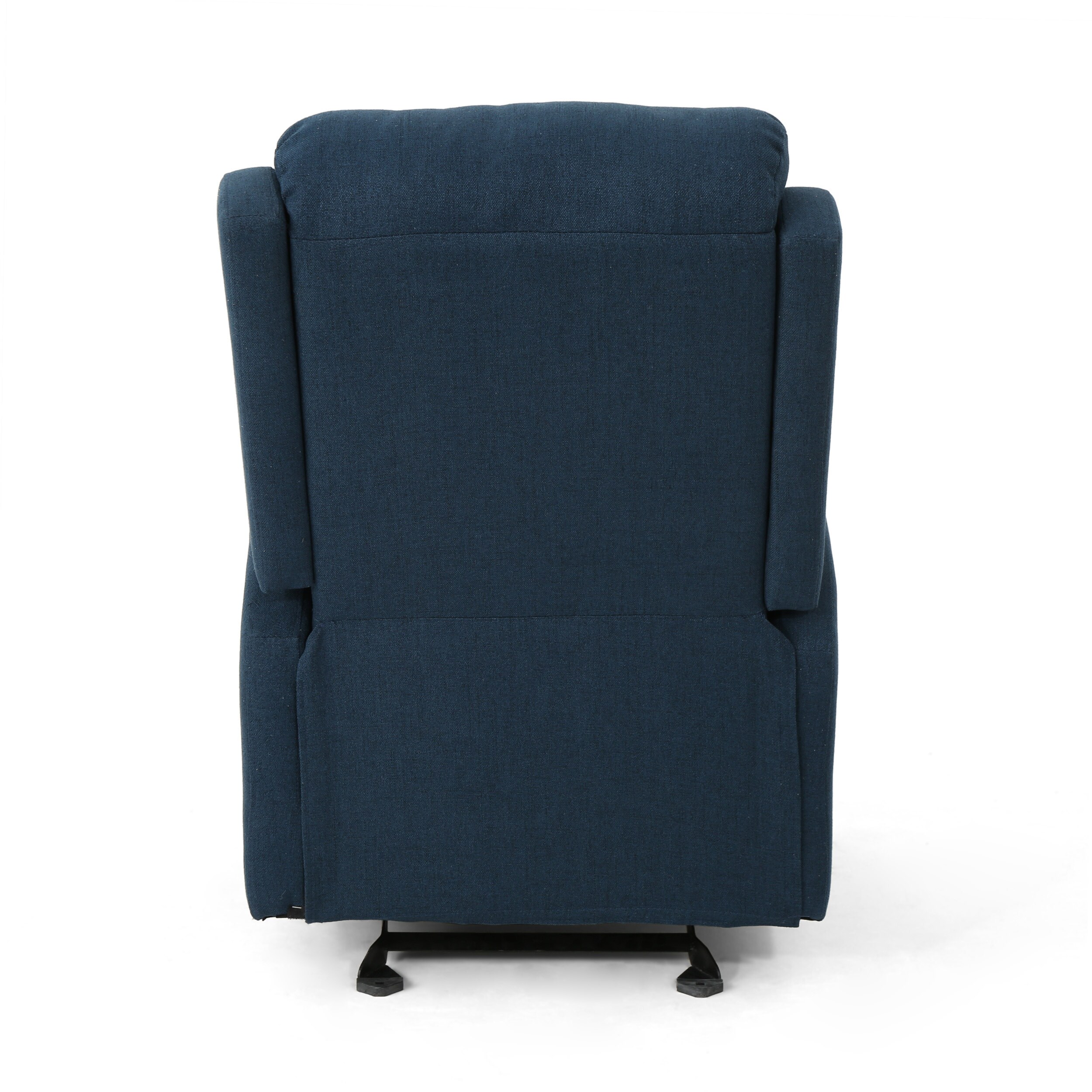 Navy Blue Polyester Rocking Recliner with Black Legs