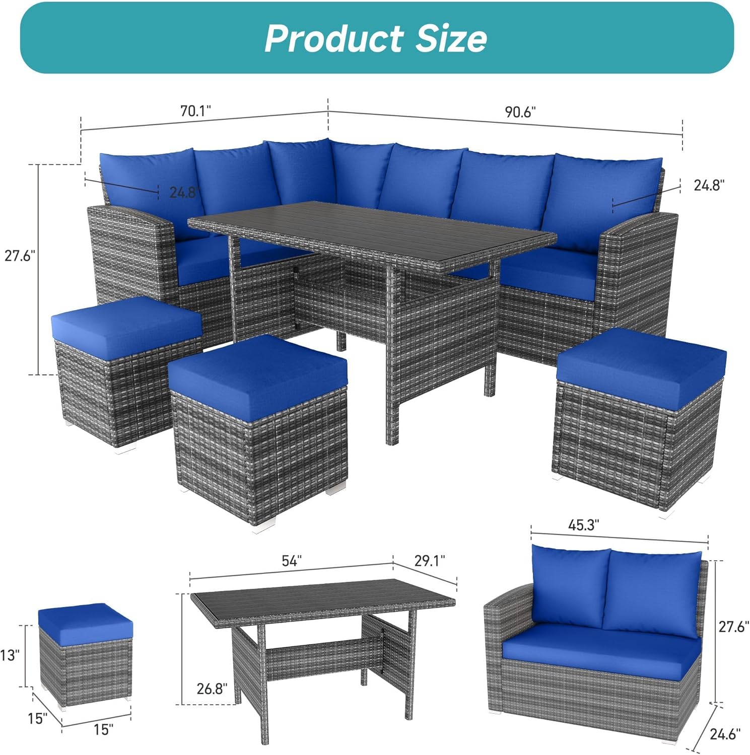 Qeetex LHF-DYQ-PHO-11QSFMV5 Patio-Dining-Sets - View #2