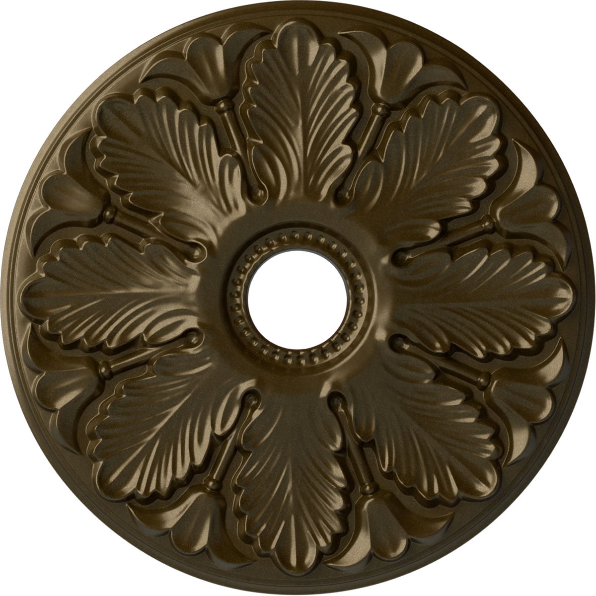 Ekena Millwork CM24MIBRS Milan 24.5-in W x 24.5-in L Painted Brass Polyurethane Whole Ceiling Medallion