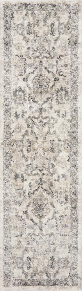 KAS Rugs Hue 2 x 8 Frieze Ivory Indoor Distressed/Overdyed Vintage ...