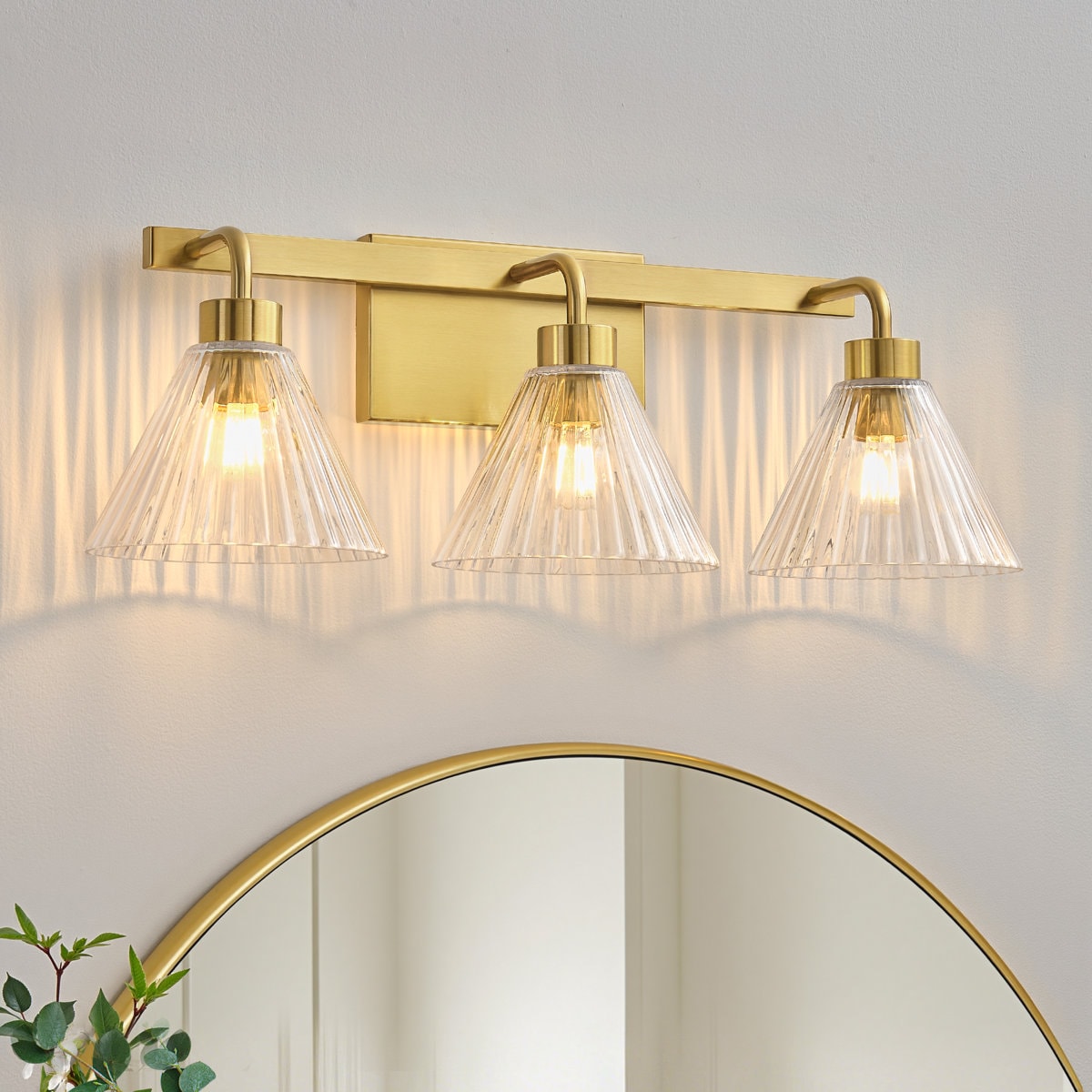 HAHZT 3 Light Dimmable Vanity Light with Glass Shades