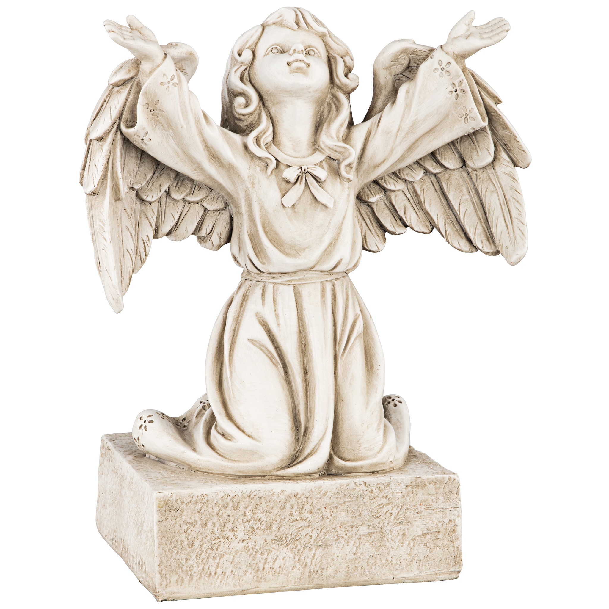 Design Toscano LY713002 14-Inches H x 11.5-Inches W Off-white Angels and cherubs Garden Statue
