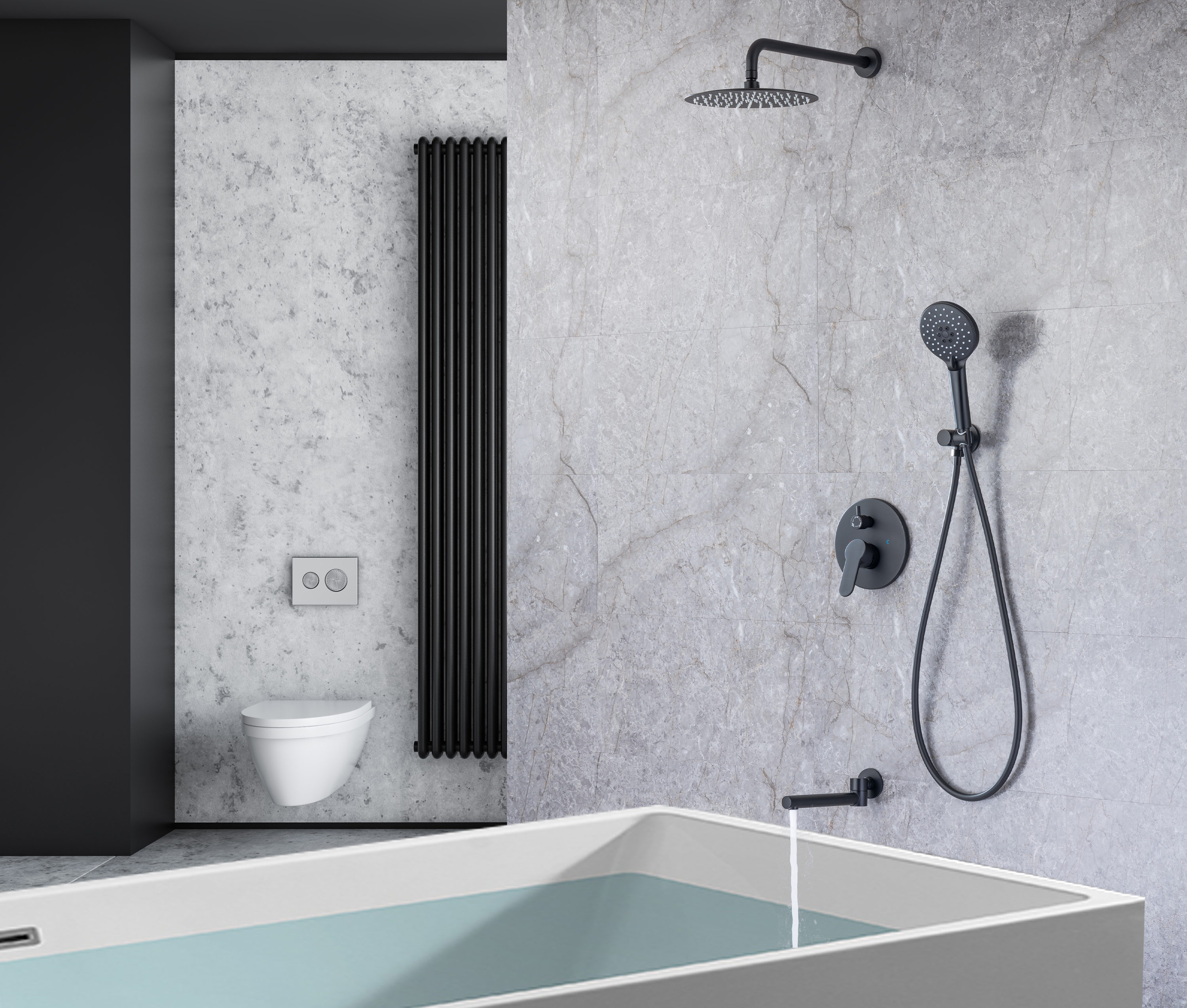 WELLFOR DB-03BF10MB Tub-Shower-Faucets - View #2