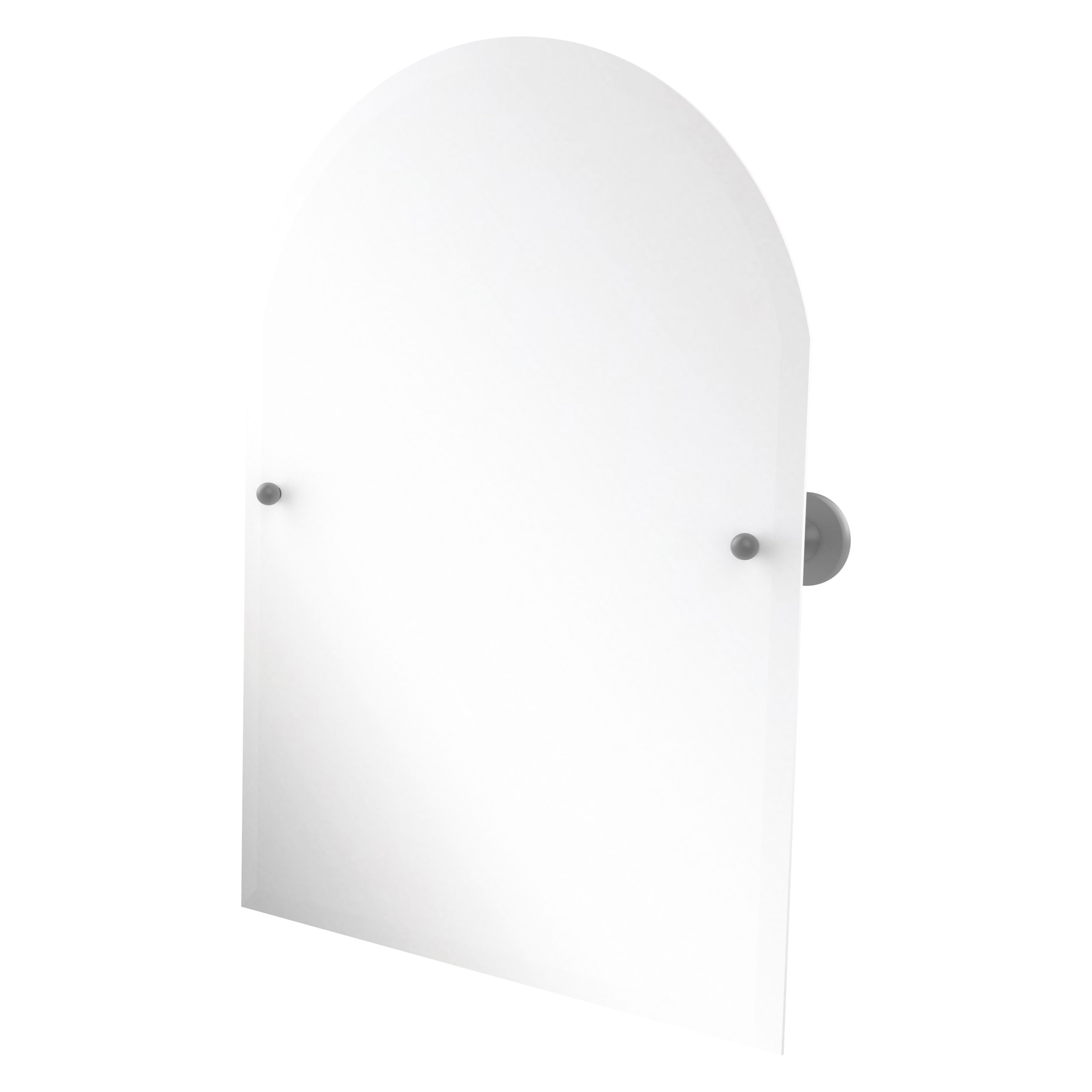 Allied Brass SG-94-GYM Sag Harbor 21-Inches x 3.6-Inches Beveled Frameless Arch Tilting Bathroom Vanity Mirror ( Matte Gray )