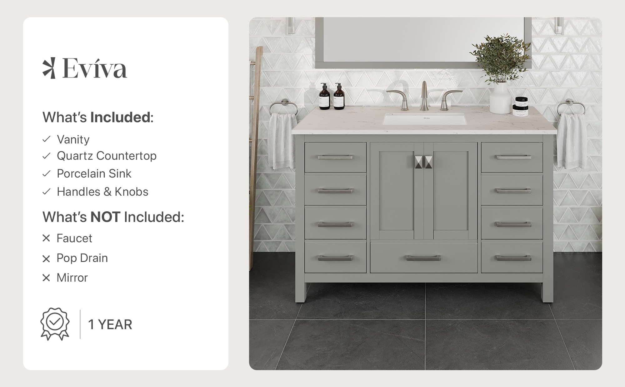 Eviva EVVN412-48GR Bath-Vanity-Combo - View #8