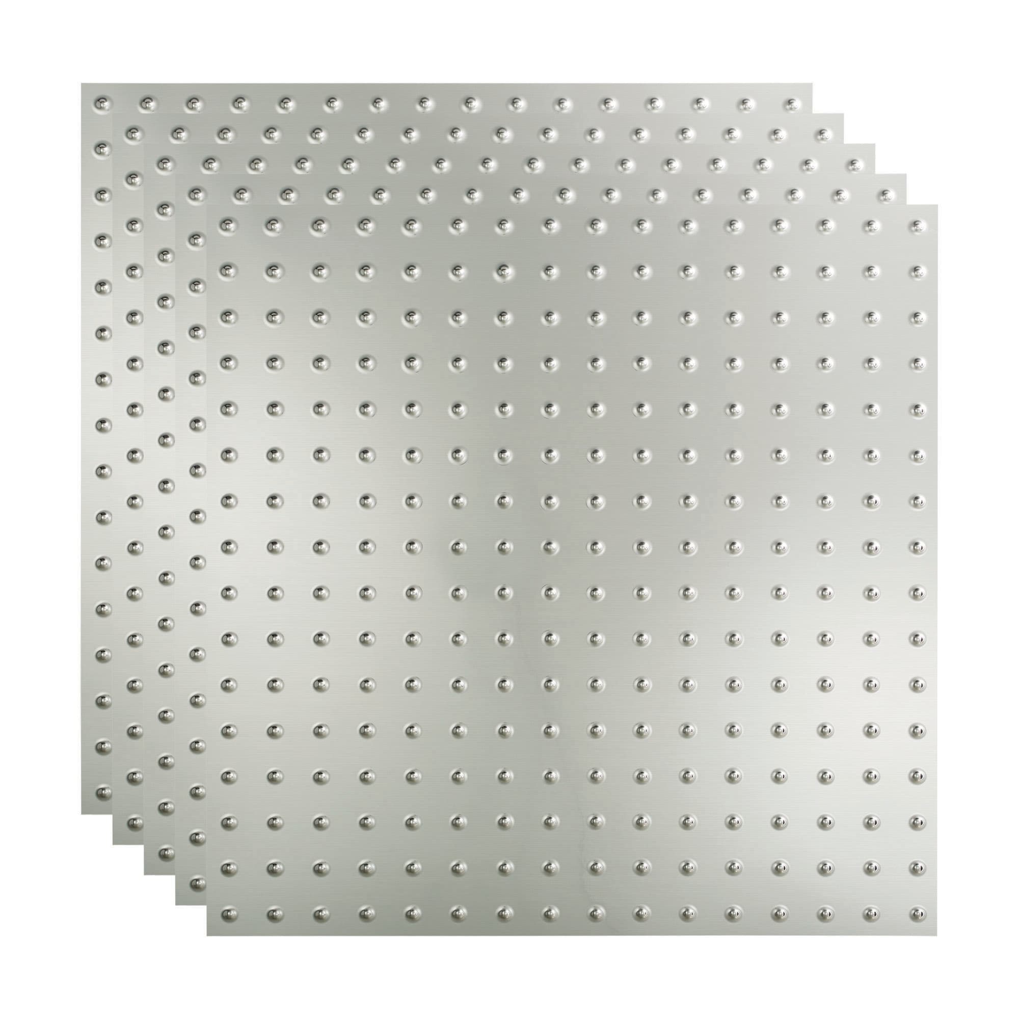 Fasade PL7208 2-ft x 2-ft Minidome Brushed Aluminum PVC Drop Ceiling Tile ( 5 -Pack, 20-Sq. Feet / Case )