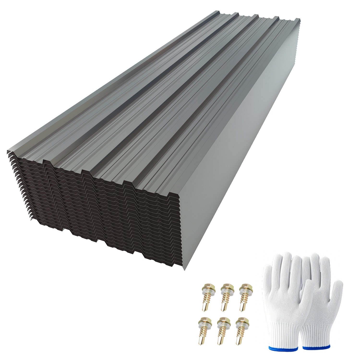 LUXEYARD 20 Pcs Metal Roof Panels 61.02inchx18.9inch Galvanized Steel Corrugated Roofing Sheets Grey Roof Cover Replacement for Gazebo Garages Sheds Stables Mobile Homes Patio Outdoor Garden Use