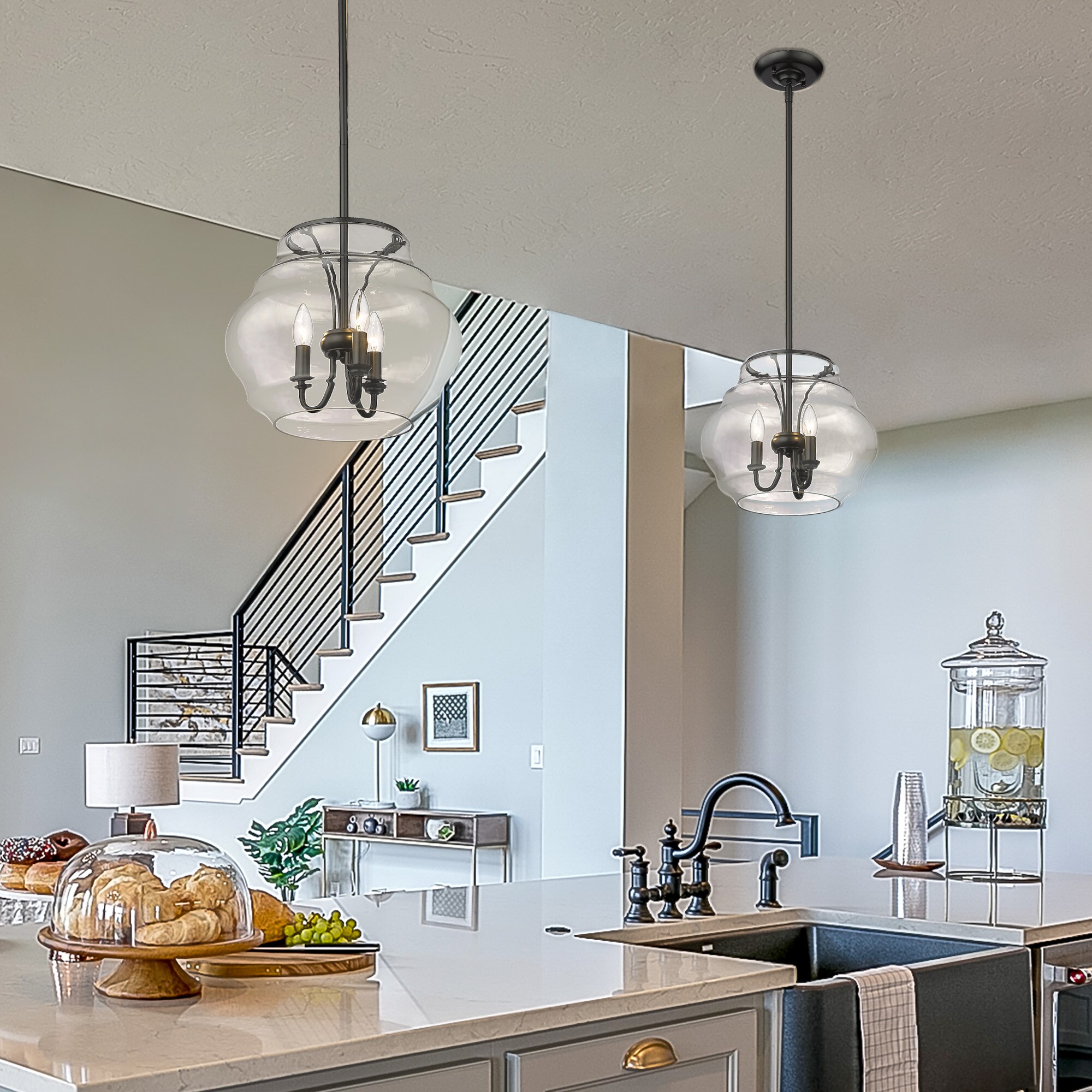 Golden Lighting 1087-3P BLK-CLR Pendant-Lights - View #6