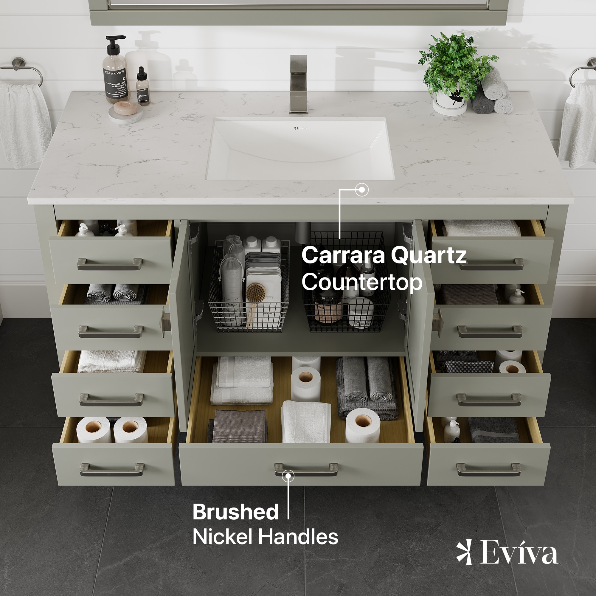 Eviva TVN414-54X18GR-Q Bath-Vanity-Combo - View #3