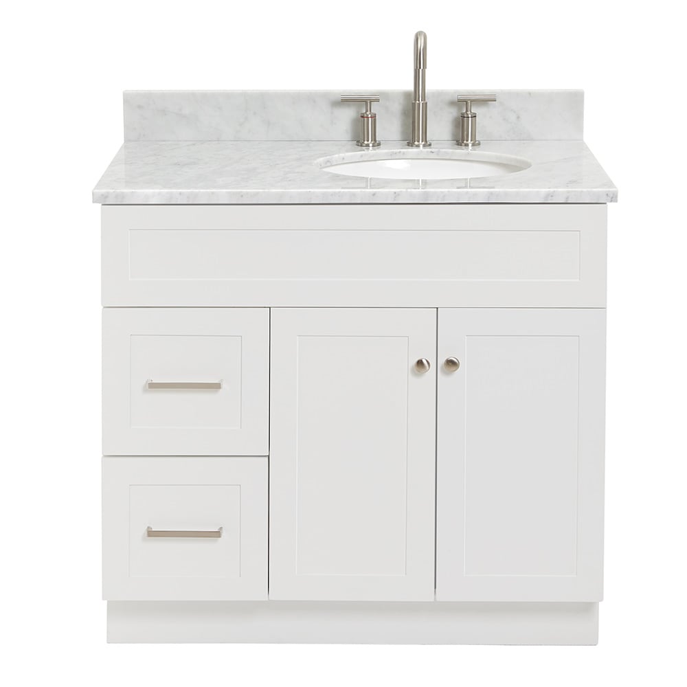 ARIEL Hamlet 37-in White Undermount Single Sink Bathroom Vanity with ...