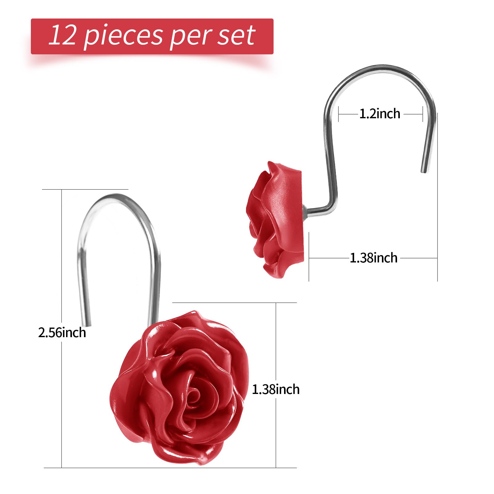 Aoibox LABBQ3GD Shower-Rings-Hooks - View #6