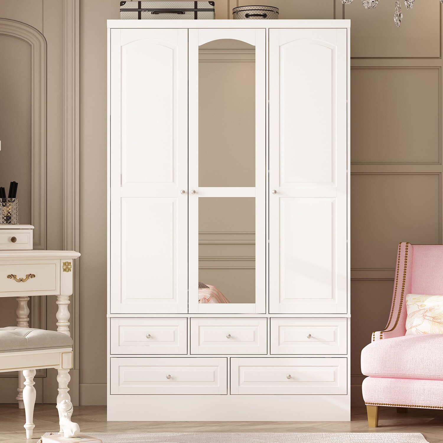FUFU&GAGA KF330108-01+02 White Armoire