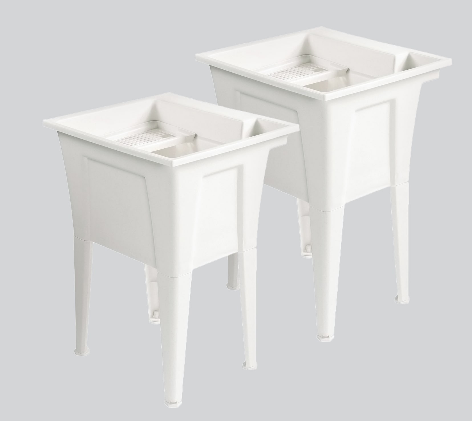 RuggedTub 24.25-in X 22-in 1-Basin White Freestanding Utility Tub B24W ...