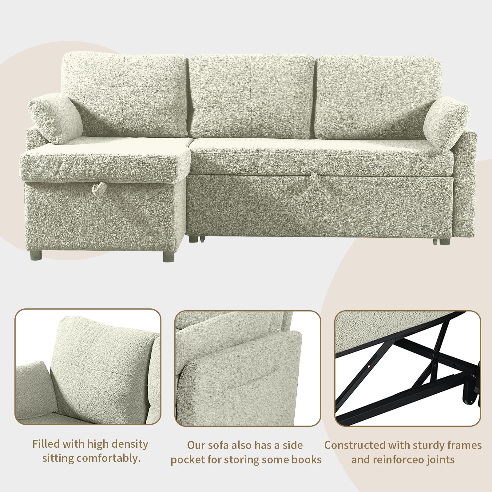 BWE A-9SOFA-05-BEG Sofas-Loveseats - View #5