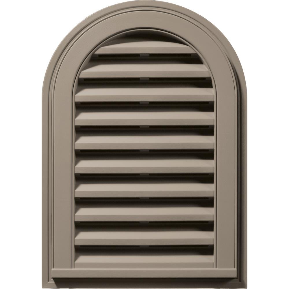 22-in x 14-in Clay Round Top Vinyl Gable Louver Vent in Gray | - Builders Edge 120081422097