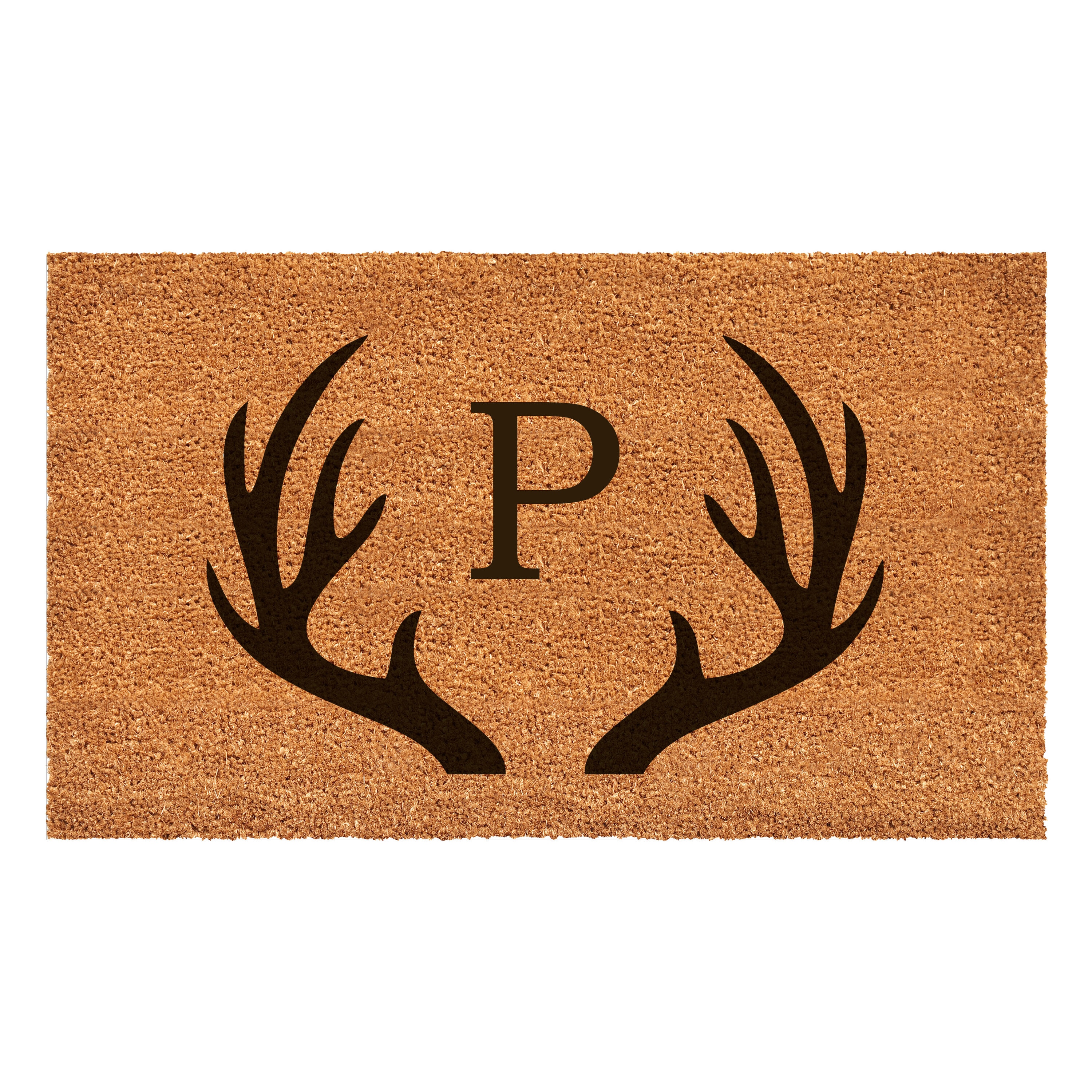 Callowaymills 108802436P 24-in x 36-in Natural, Black Coir/Vinyl Non-Slip Grip Indoor or outdoor Decorative Door Mat