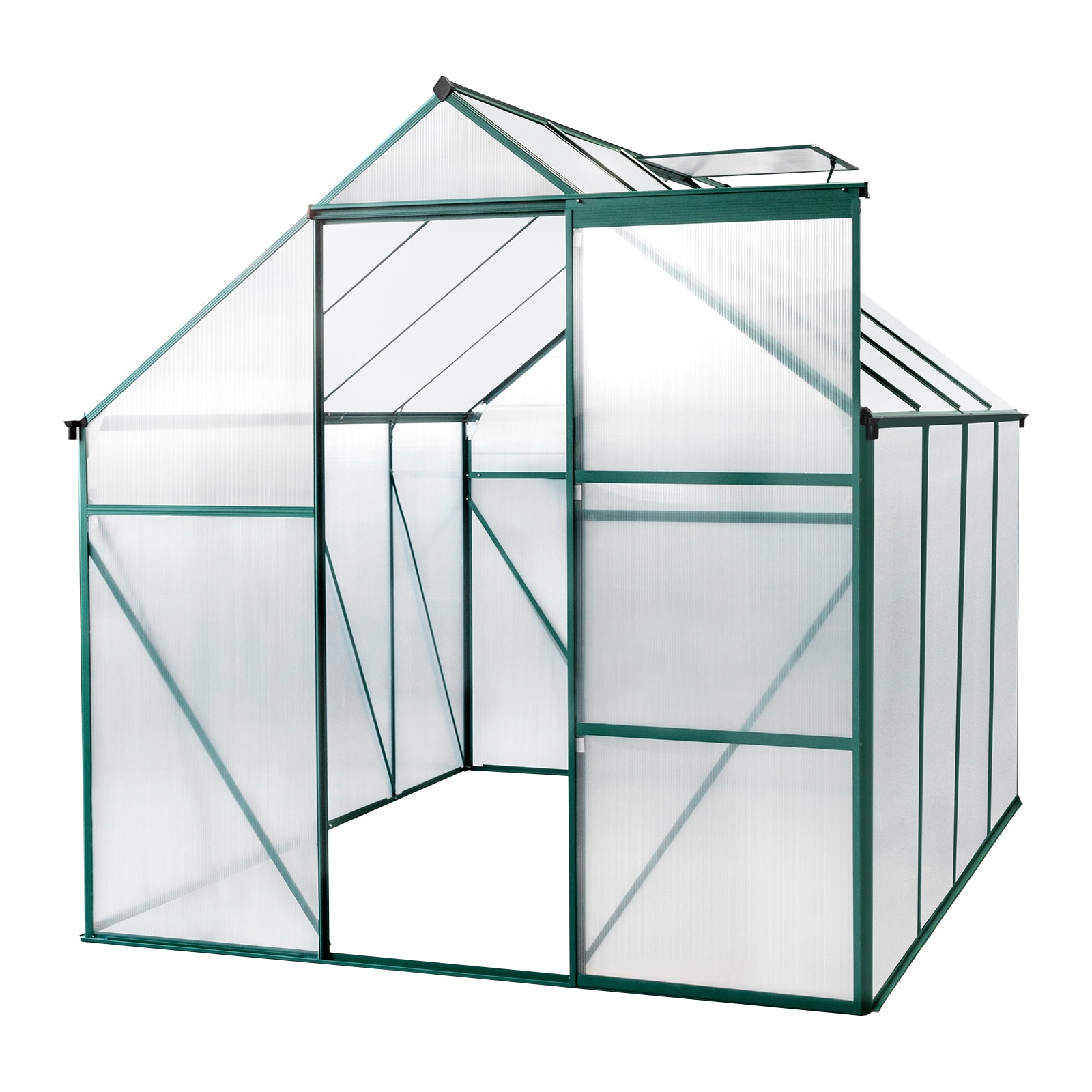 Outopee LO1G57000699+700 Greenhouses 8.2-Feet L x 6.2-Feet W x 6.4-Feet H Green Greenhouse