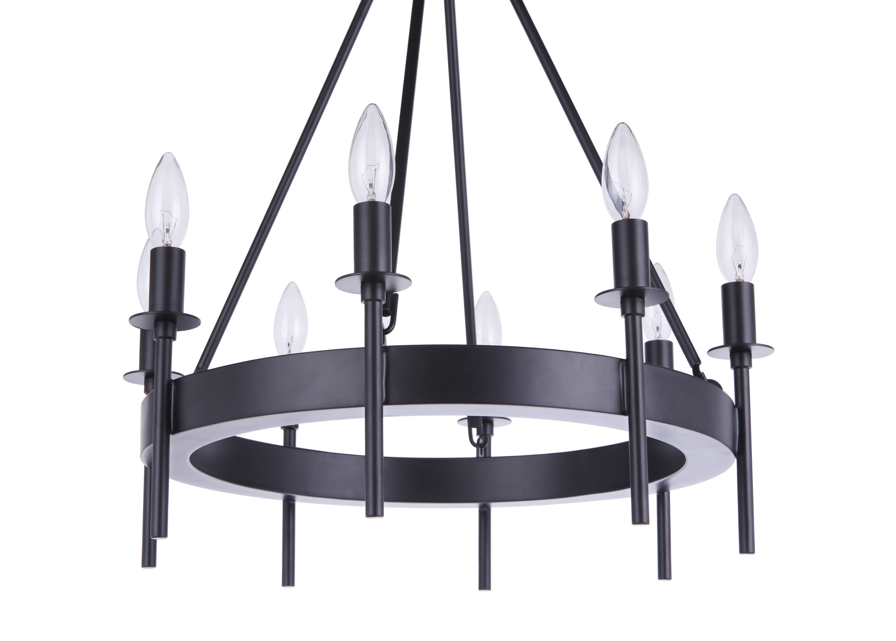 Mini Larrson Flat Black Crystal 8-Light Candle Chandelier